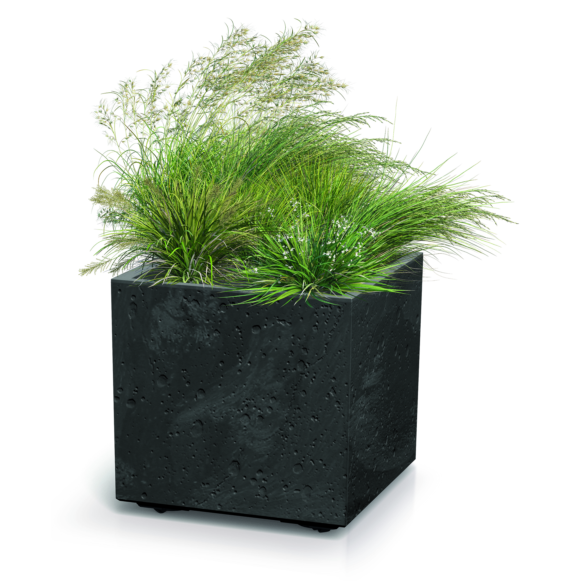 Blomkruka Sierra Square Beton Effect svart betong PROSPERPLAST  
