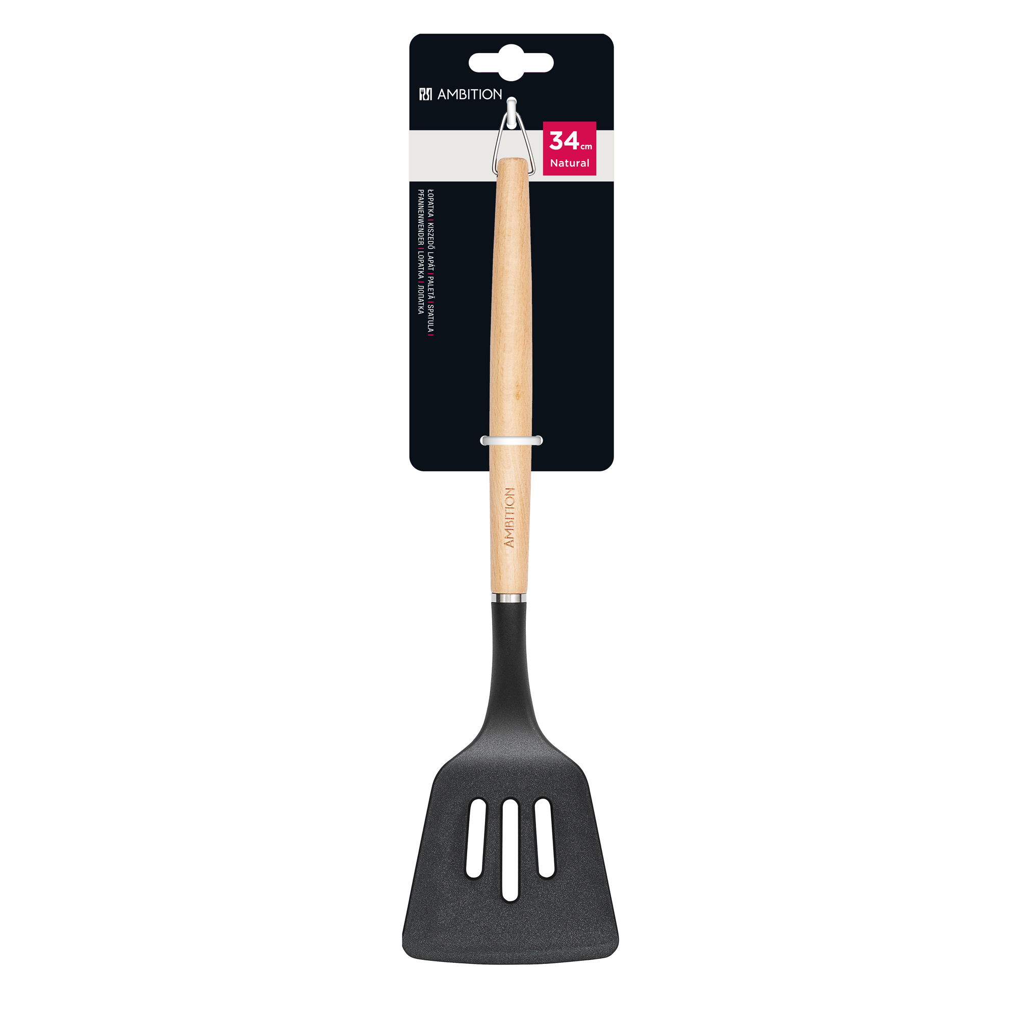 Lopatka s otvormi Natural nylon 34 cm AMBITION