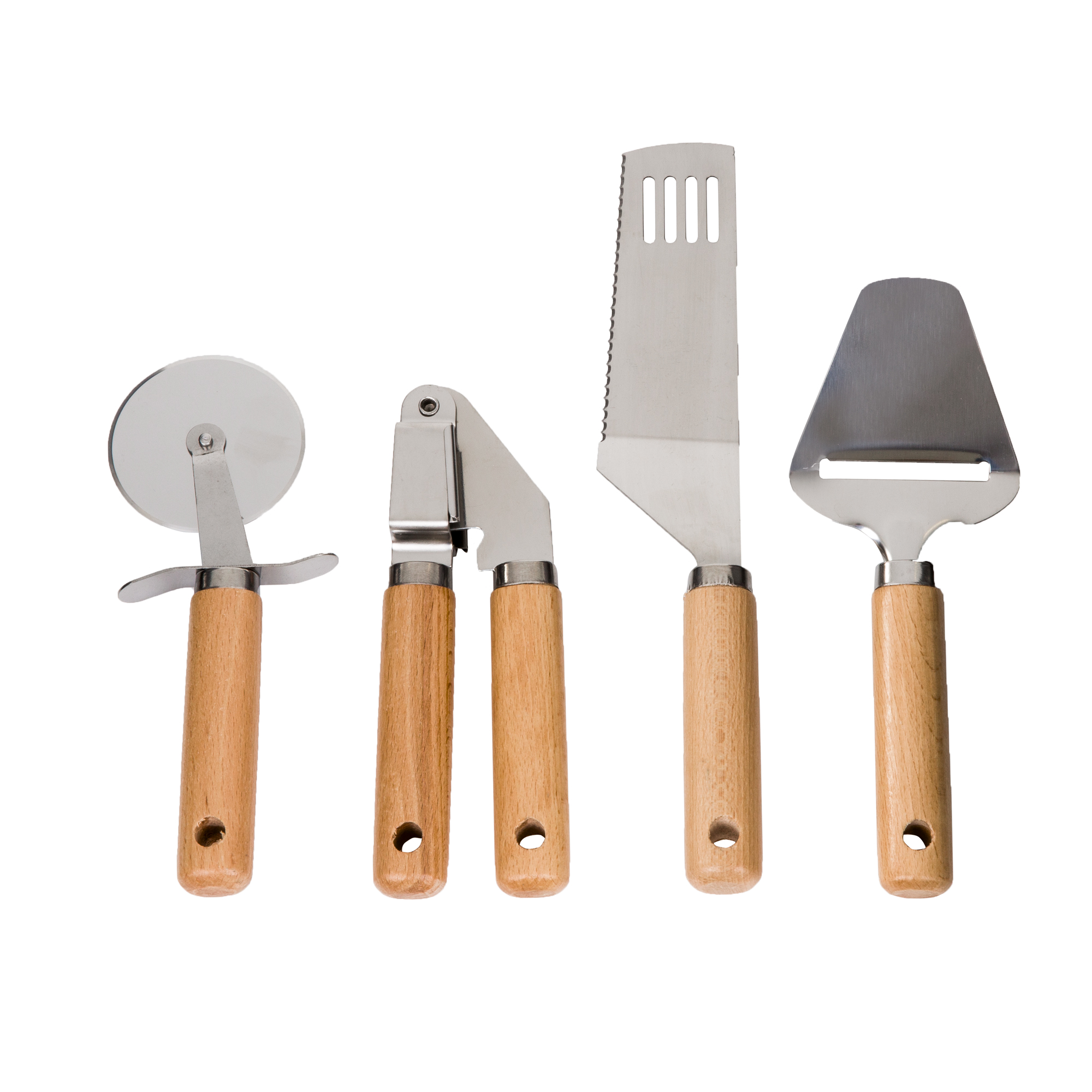 Set di utensili da cucina con rotella tagliapizza Natural 4-pezzi AMBITION