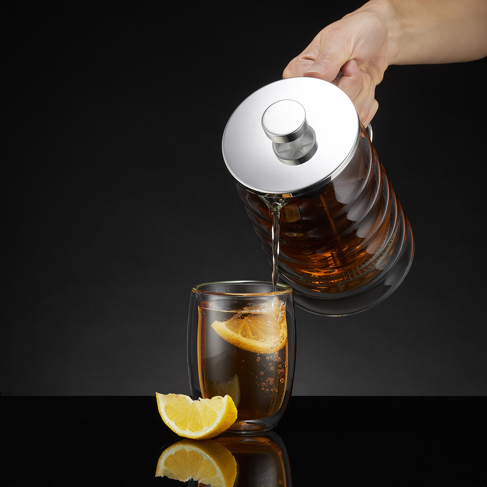 French Press na kávu a čaj Ripple 600 ml AMBITION