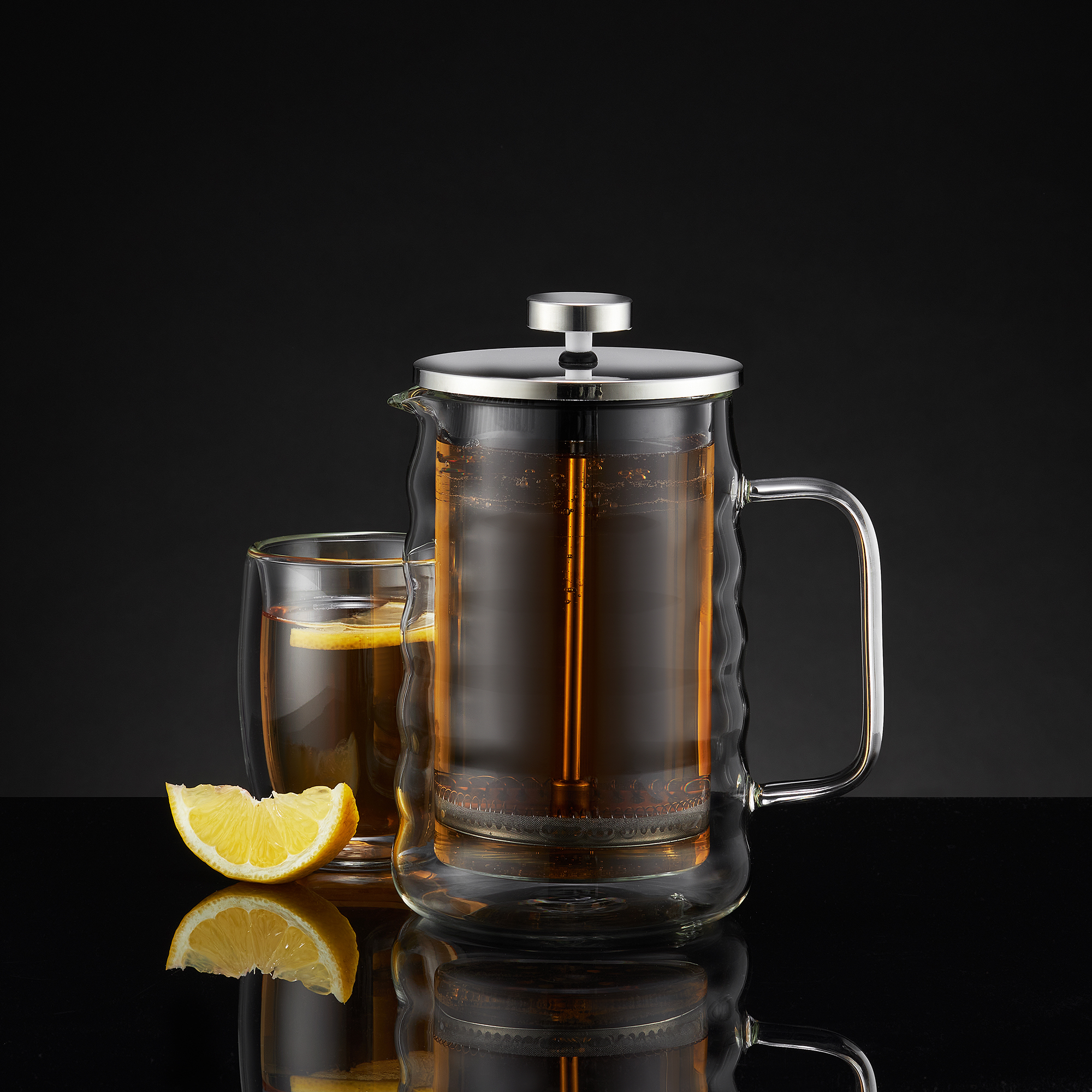 French Press na kávu a čaj Ripple 600 ml AMBITION