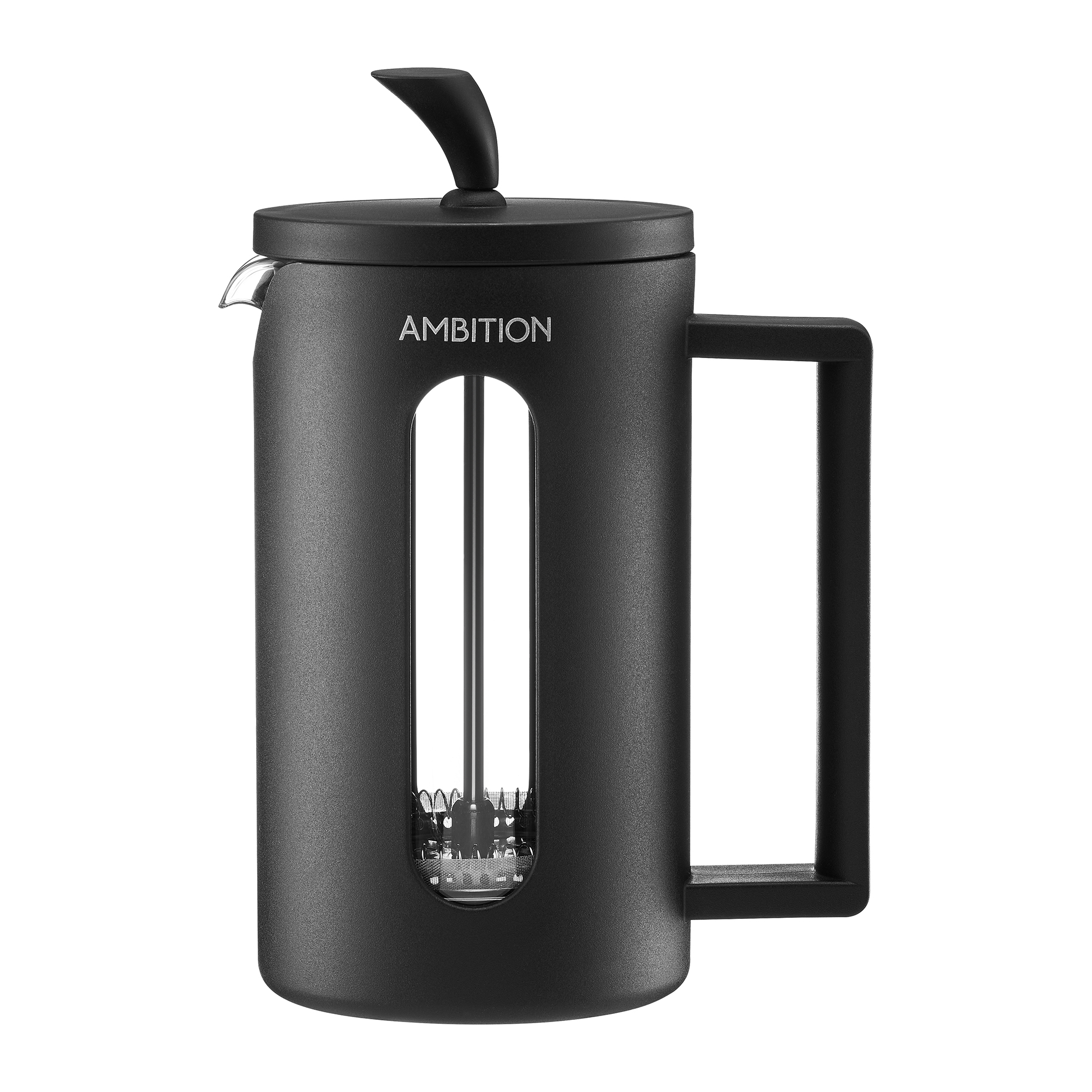 Černý French Press na kávu a čaj Aaron 350 ml AMBITION