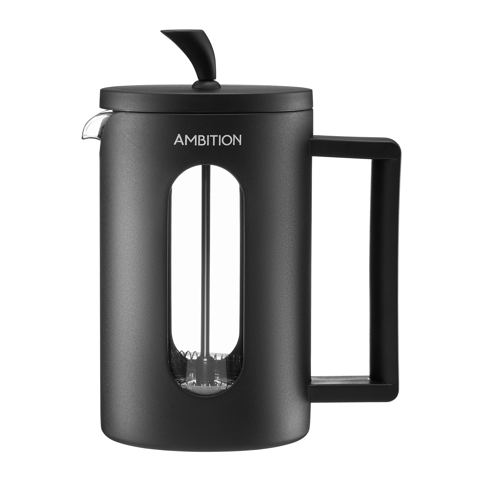 Černý French Press na kávu a čaj Aaron 600 ml AMBITION