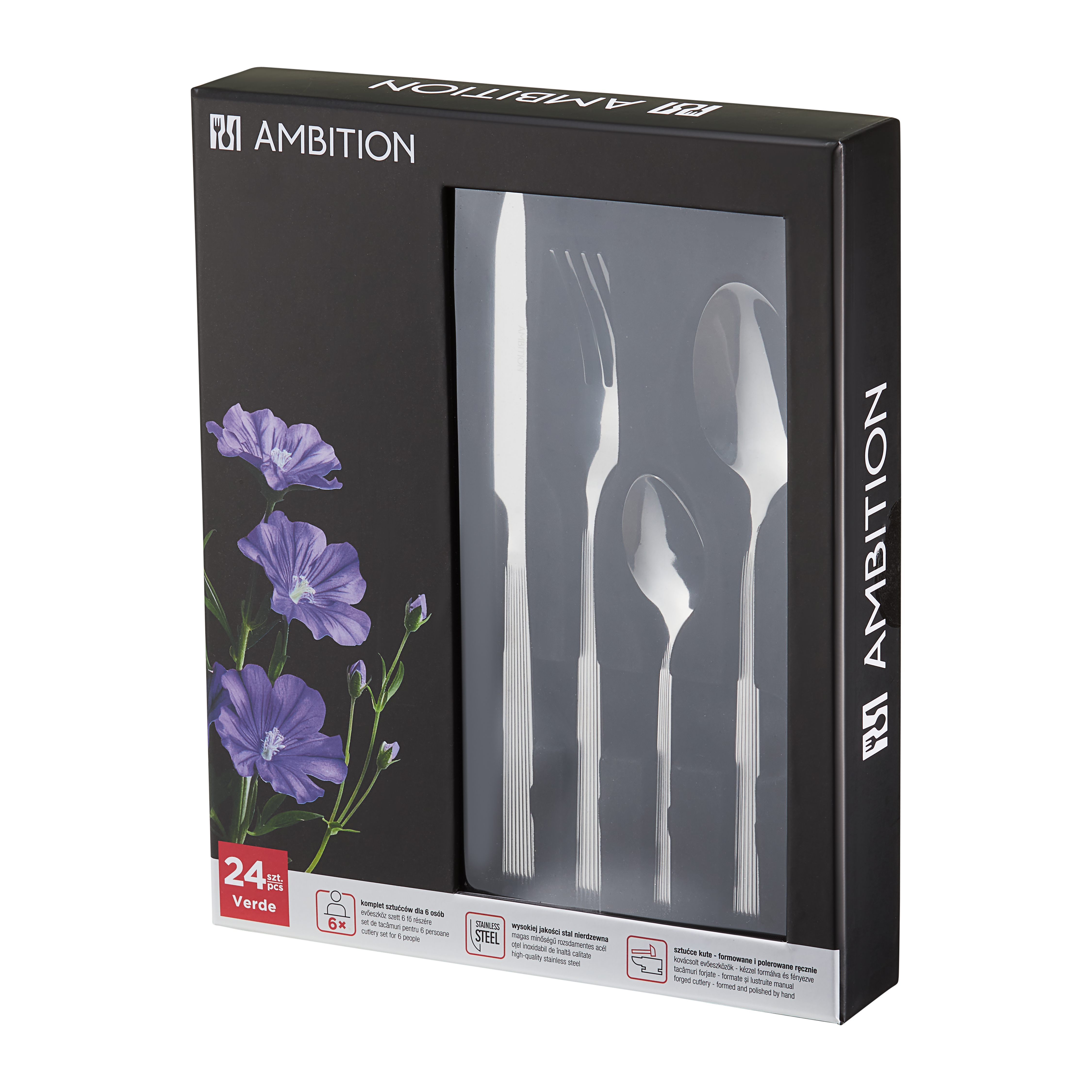 Servizio di posate per 6 persone Verde 24-pezzi Gift Box AMBITION