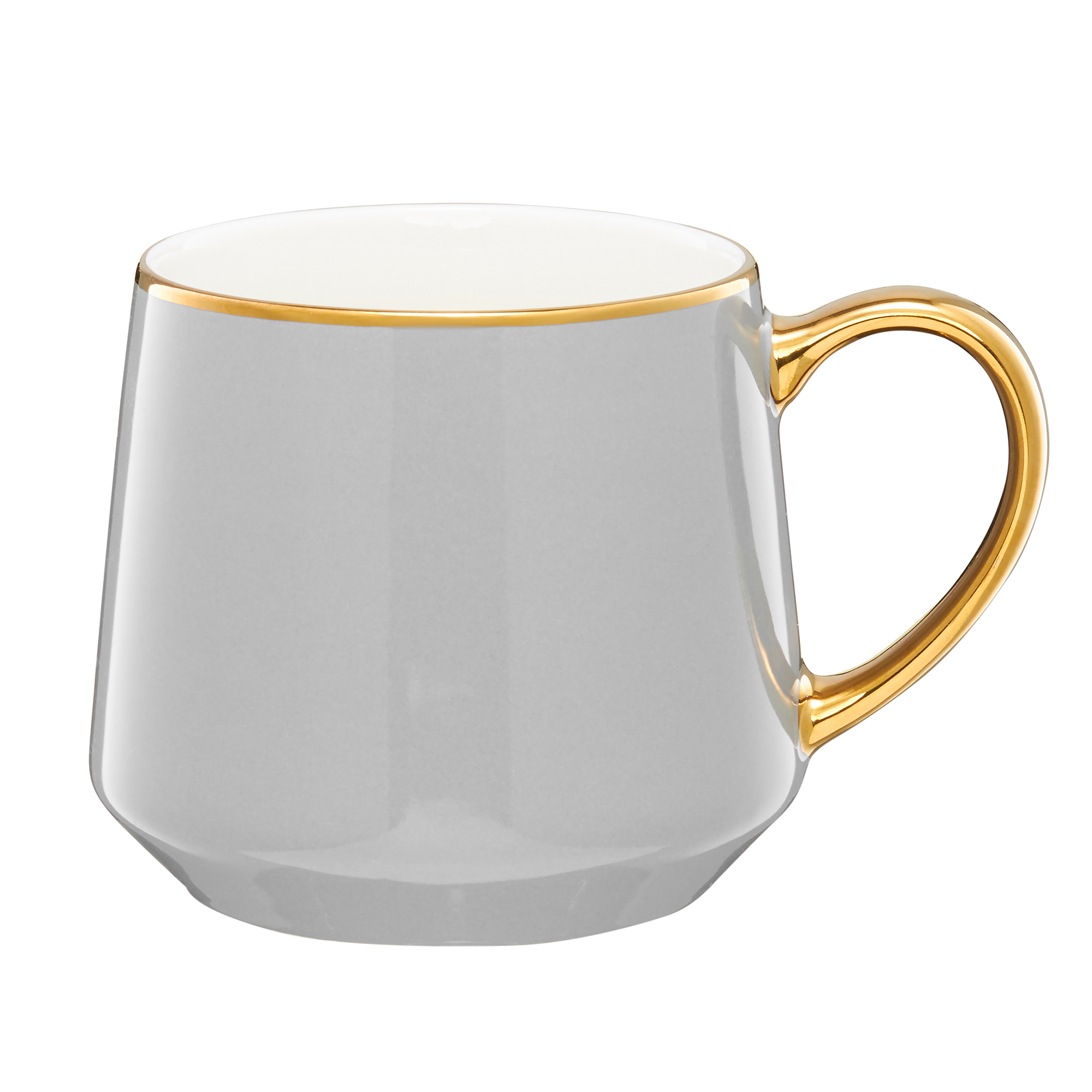 Sada 4 porcelánových hrnků Royal Gray-Gold 460 ml AMBITION