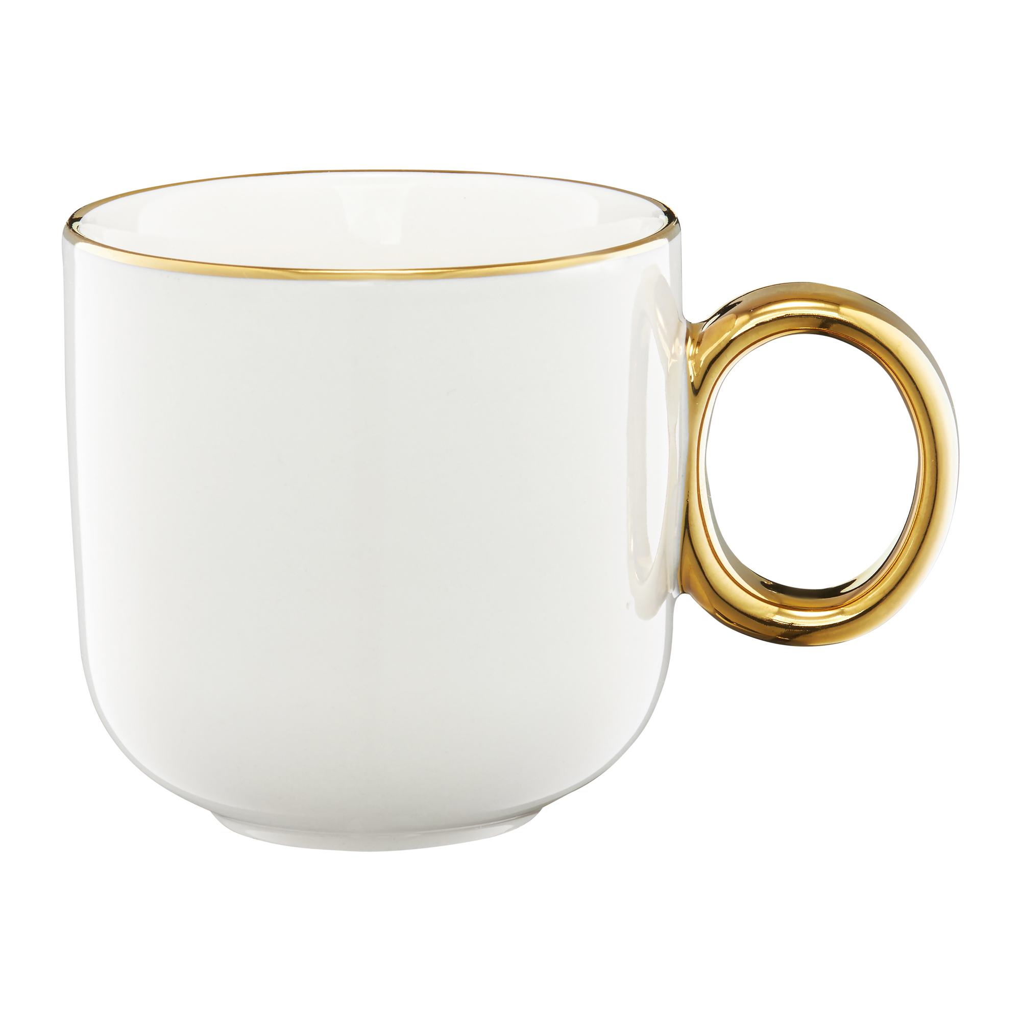 Sada 4 porcelánových hrnčekov Royal White-Gold 380 ml AMBITION