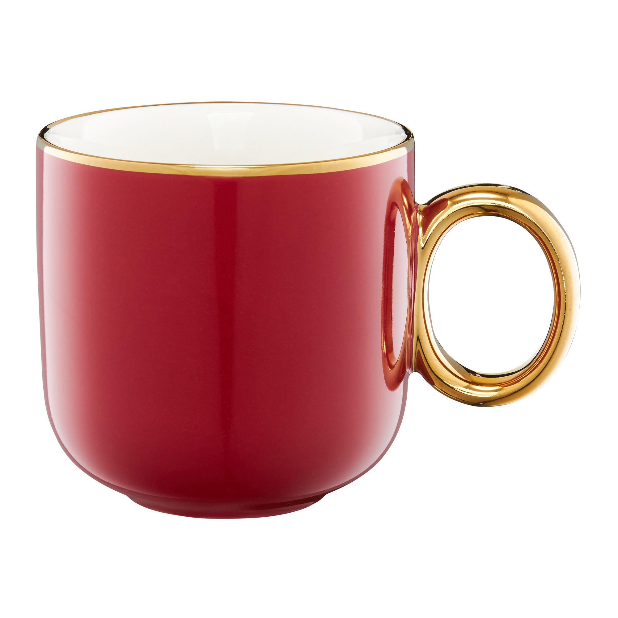 Sada 4 porcelánových hrnčekov Royal Red-Gold 380 ml AMBITION