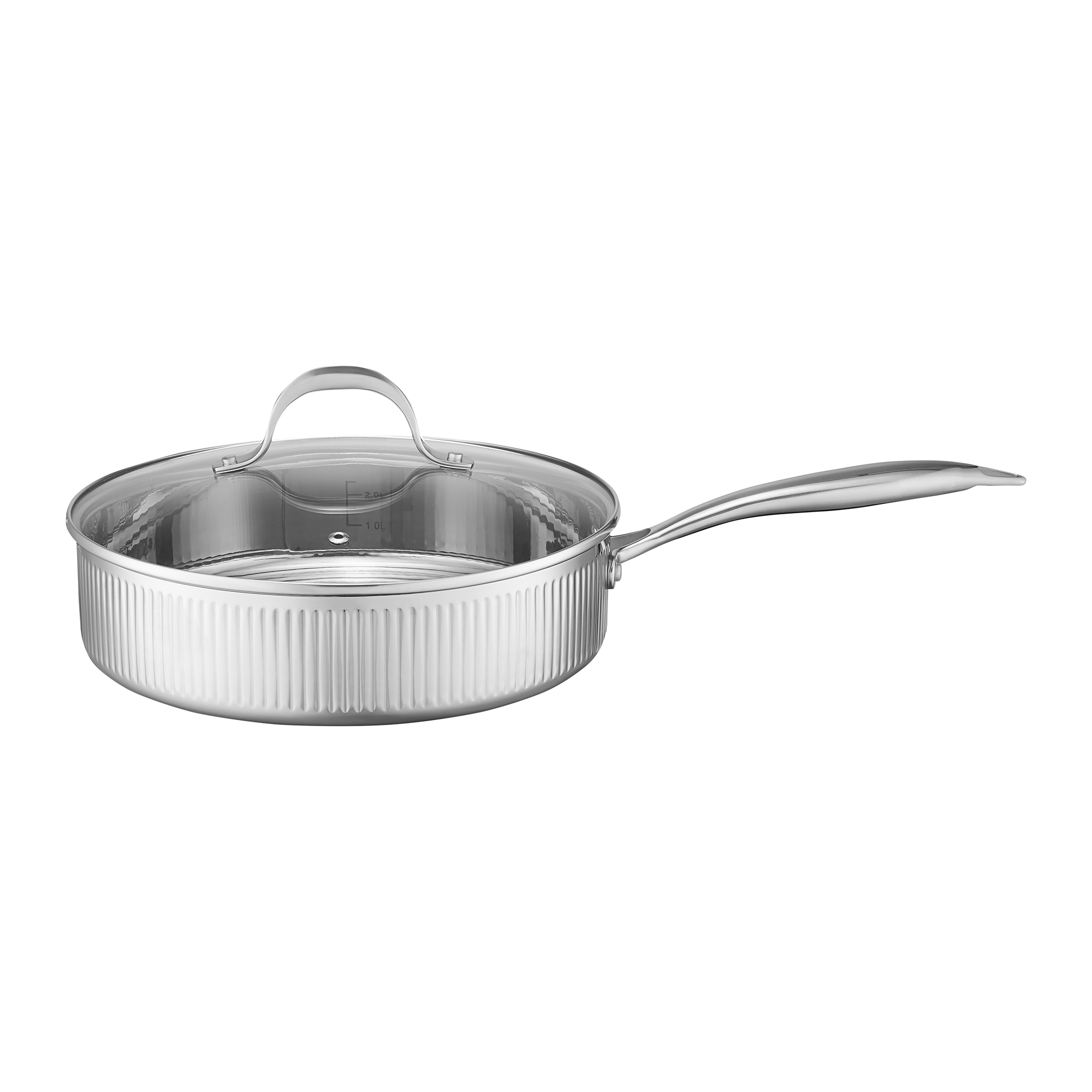 Hluboká nerezová pánev s poklicí Curly 26 cm AMBITION