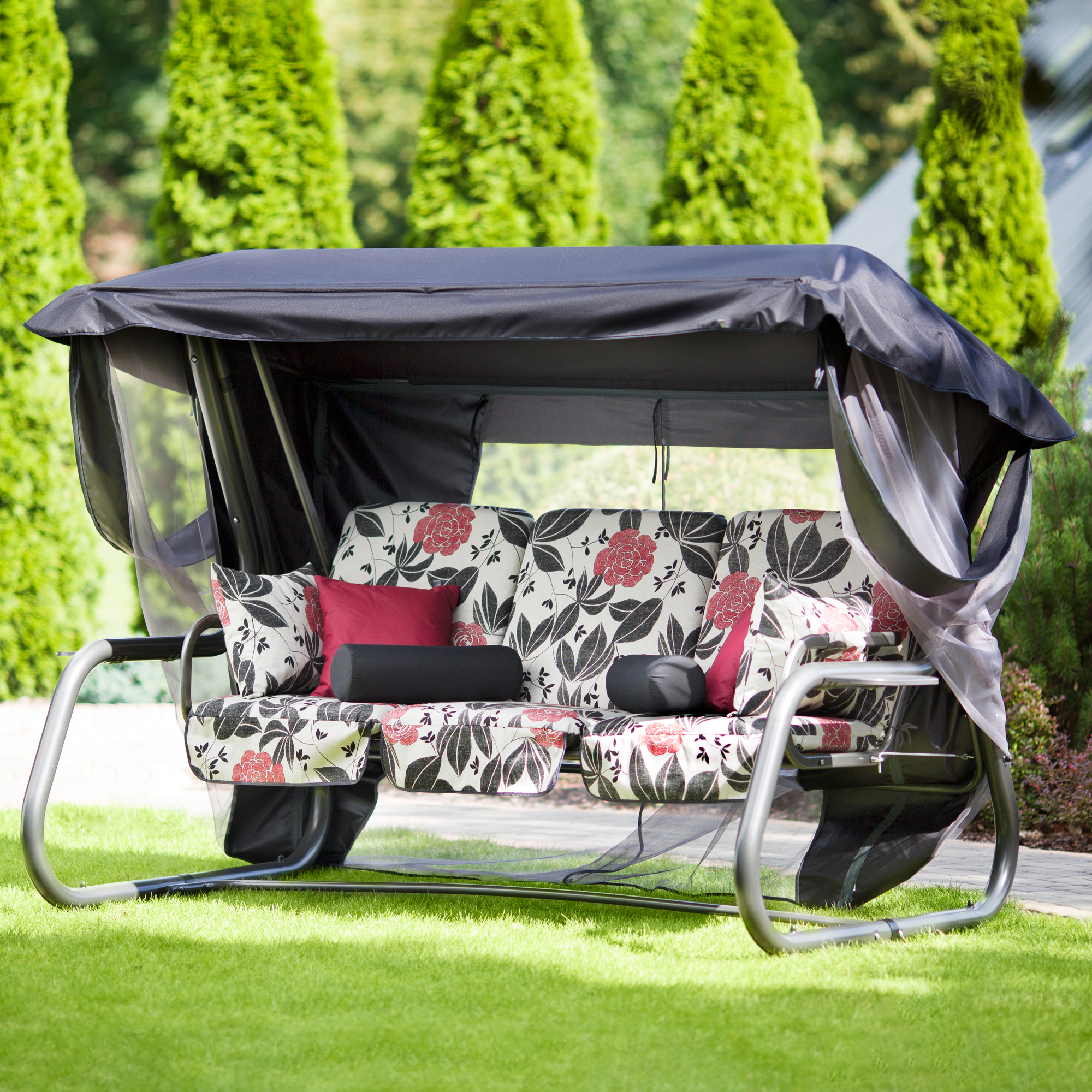 Hollywoodschaukel mit Moskitonetz Venezia Lux 4-Sitzer A034-07LB PATIO