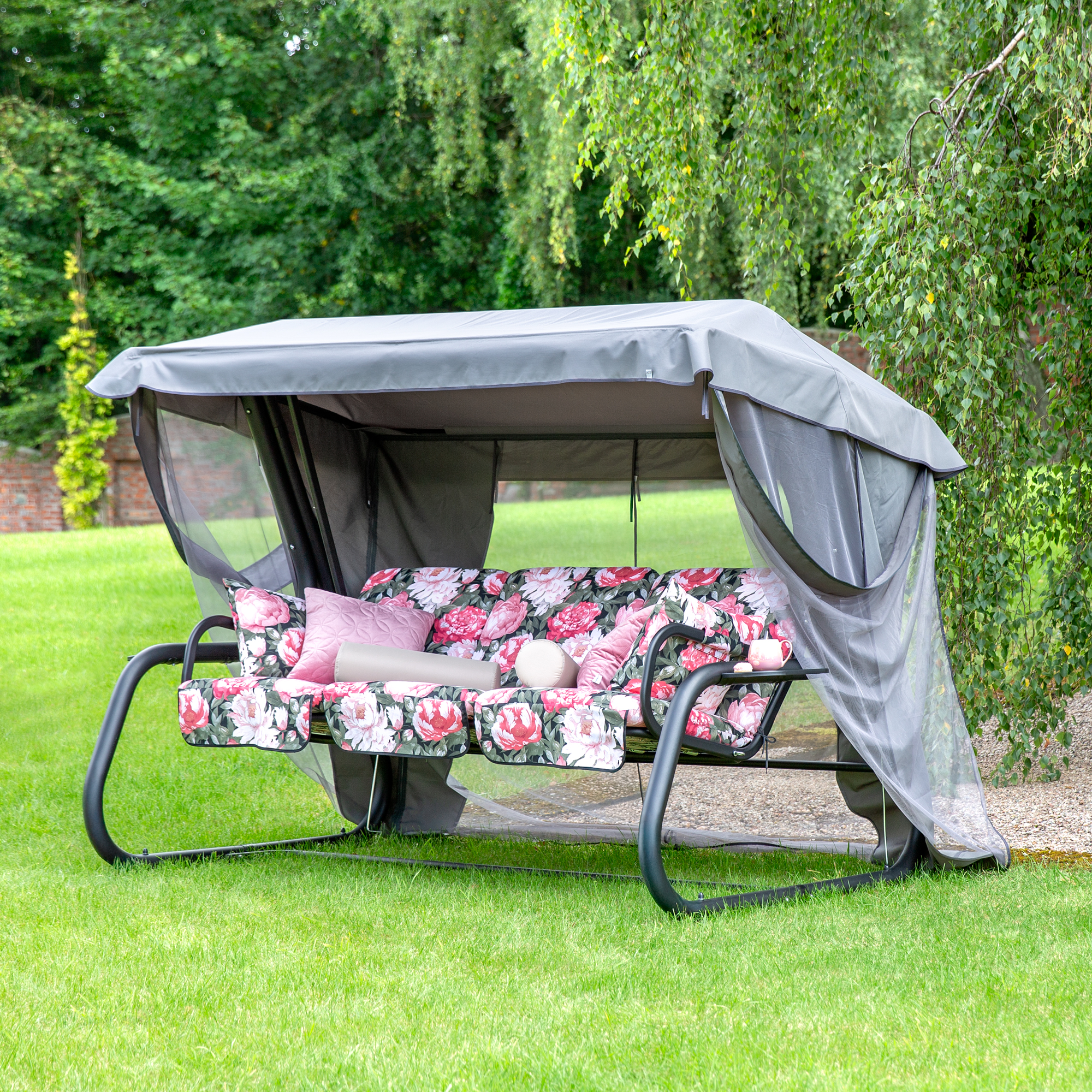 Dondolo da giardino con zanzariera Venezia Lux Black Edition A101-23PB PATIO 