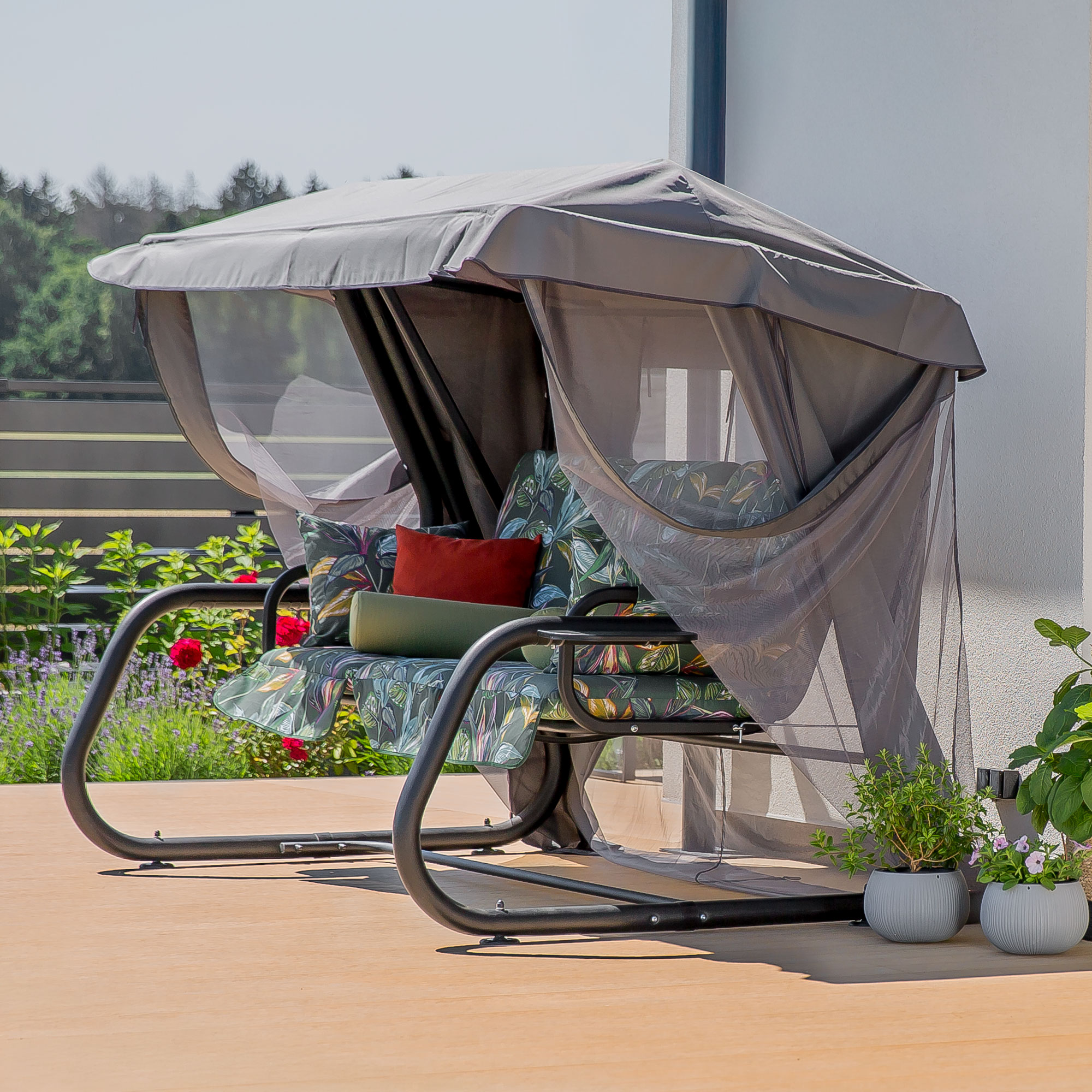 Dondolo da giardino con zanzariera Venezia Lux Black Edition G058-02PB PATIO