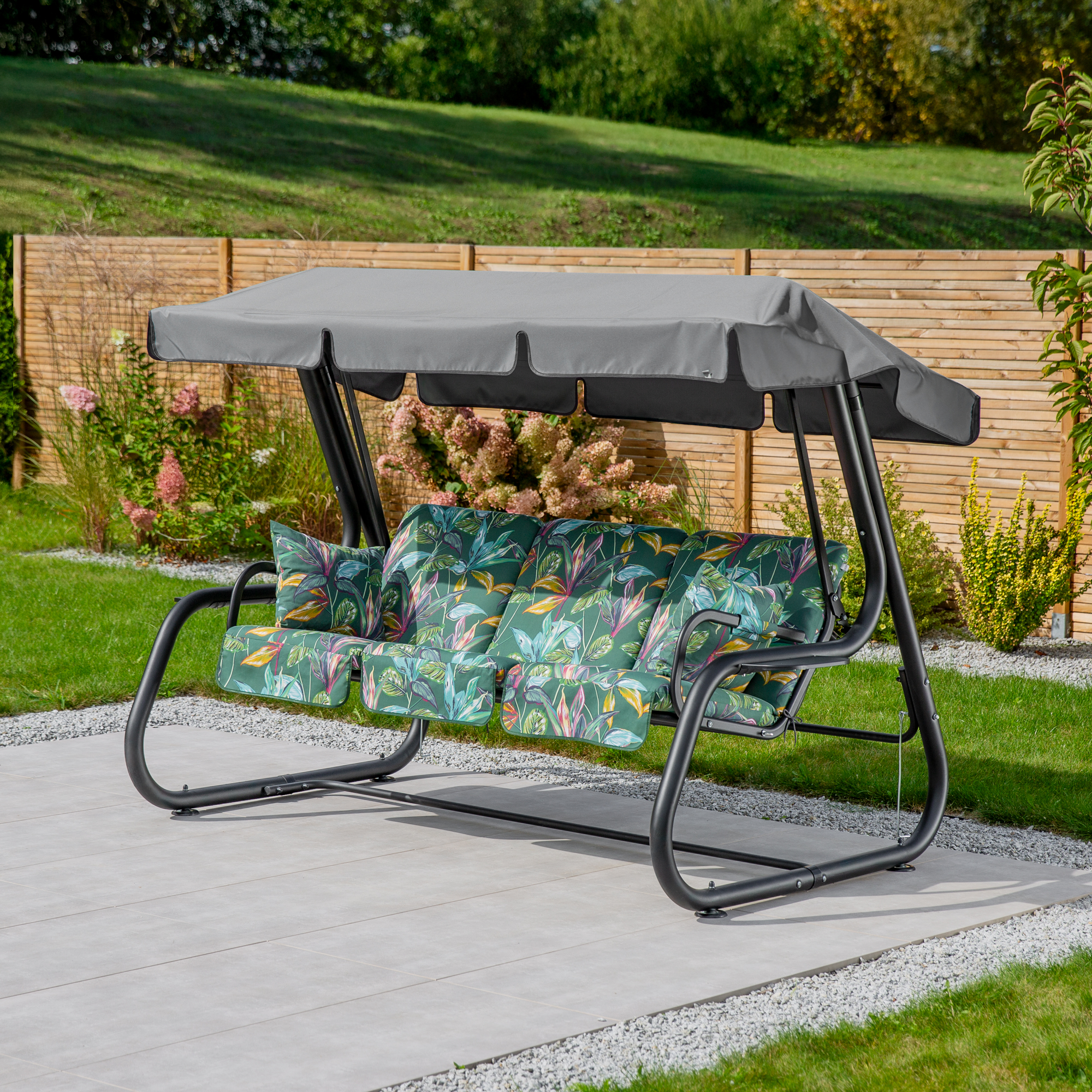 Zahradní houpačka Rimini Black Edition s bočními stolky G058-02PB PATIO
