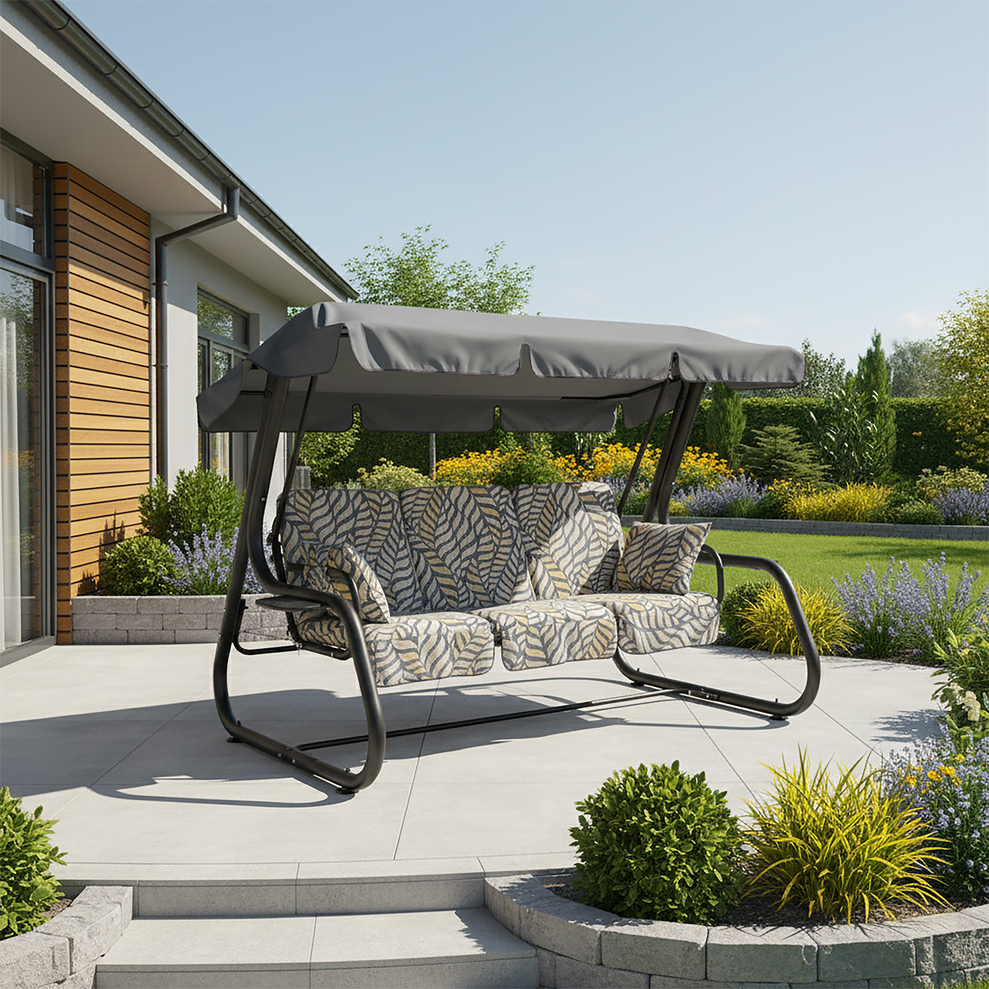 Zahradní houpačka Rimini Black Edition s bočními stolky G050-06PB PATIO