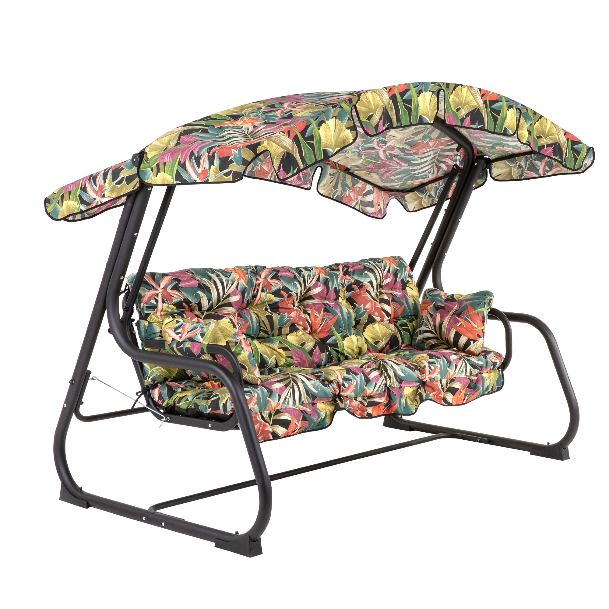 Záhradná hojdačka Ravenna Black Editon s bočnými stolíkmi G052-23IB PATIO
