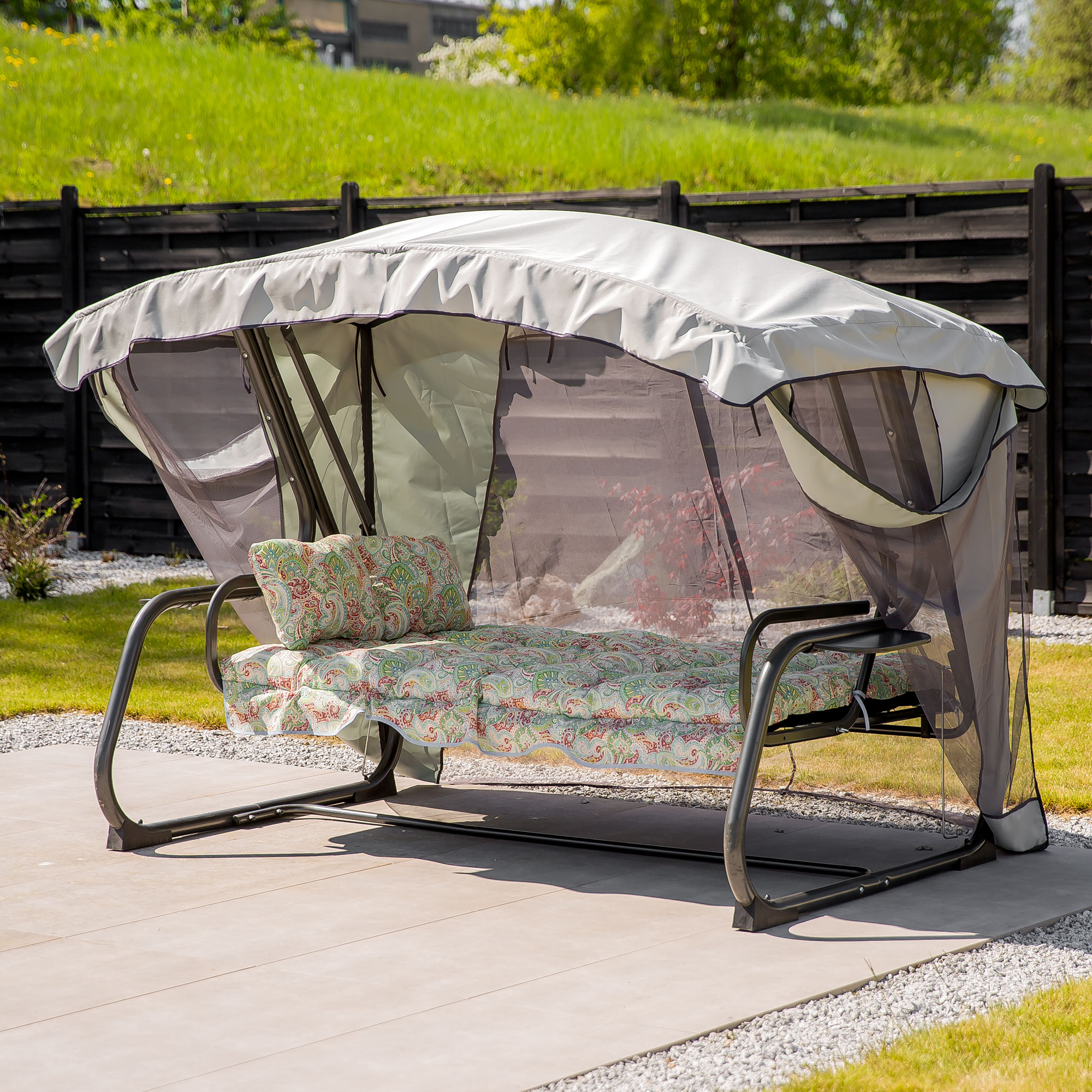 Hollywoodschaukel mit Moskitonetz 4-Sitzer Ravenna Lux G038-12LB PATIO