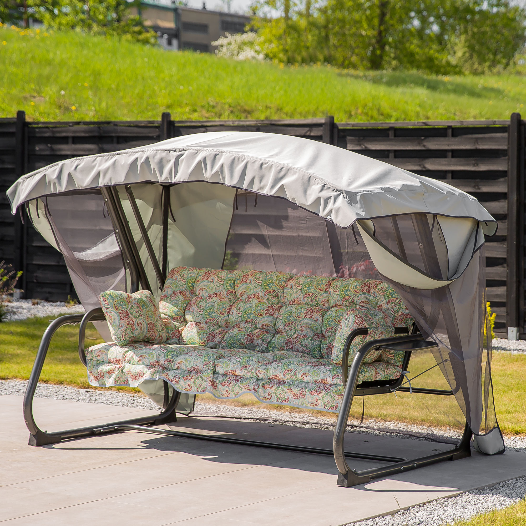 Hollywoodschaukel mit Moskitonetz 4-Sitzer Ravenna Lux G038-12LB PATIO