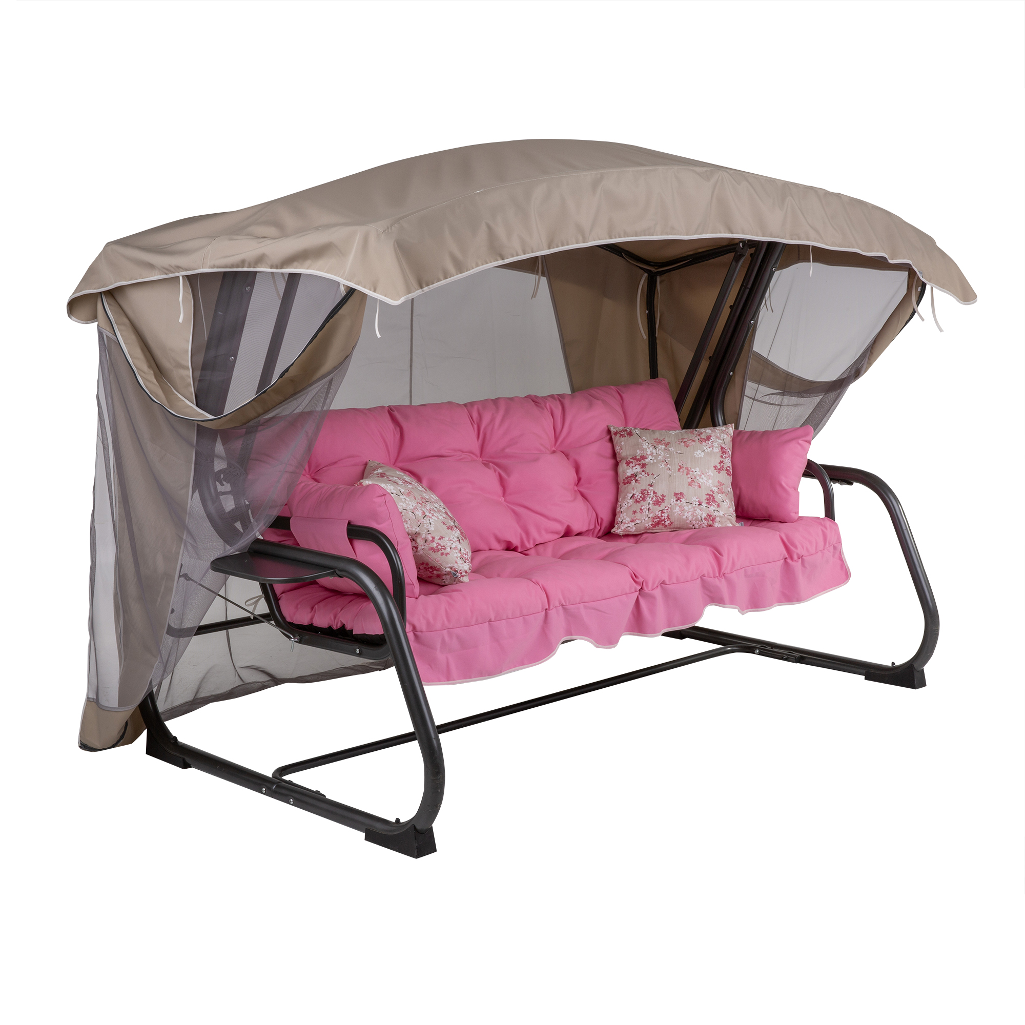 Zahradní houpačka Ravenna Lux s moskytiérou a s bočními stolky D042-23DW PATIO + DÁREK