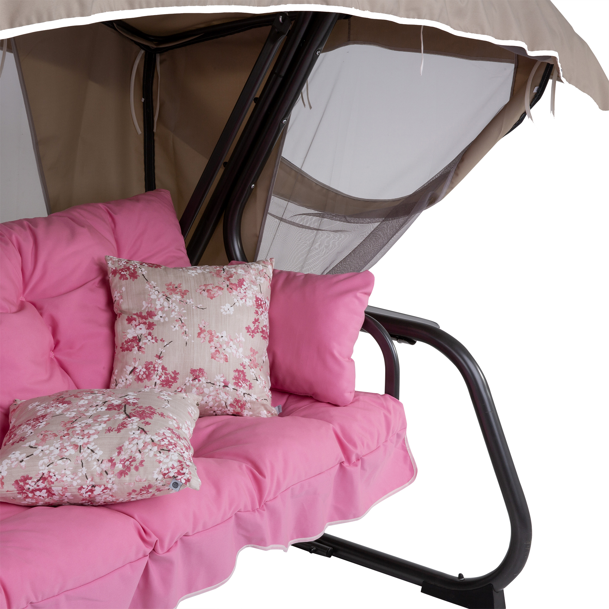 Zahradní houpačka Ravenna Lux s moskytiérou a s bočními stolky D042-23DW PATIO + DÁREK
