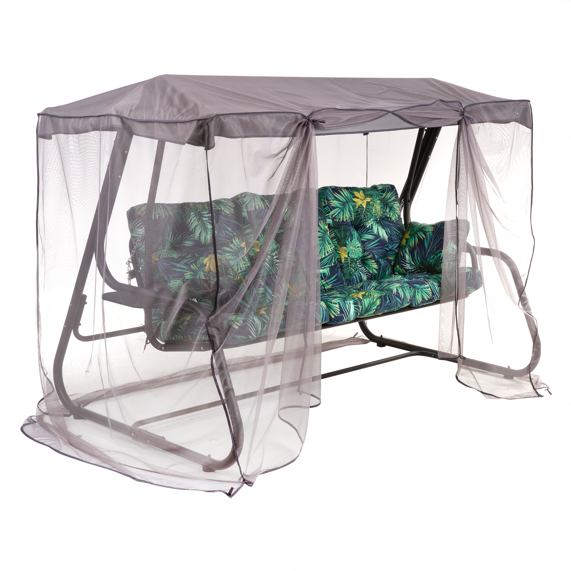 Zahradní houpačka s moskytiérou a s bočními stolky Celebes Plus Black Edition G051-02IB PATIO