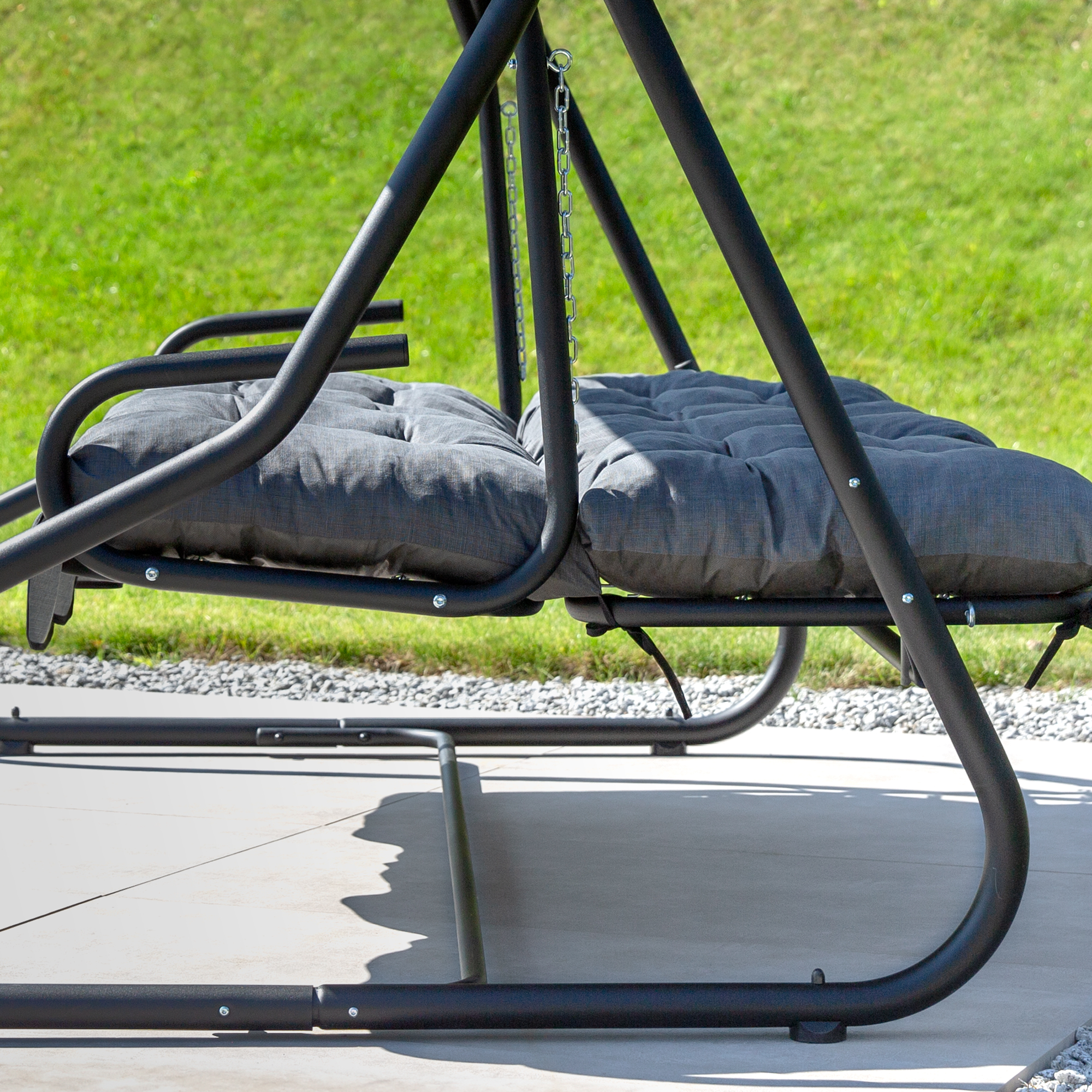 Hollywoodschaukel mit Dach  Milano Black Edition H024-07IB PATIO