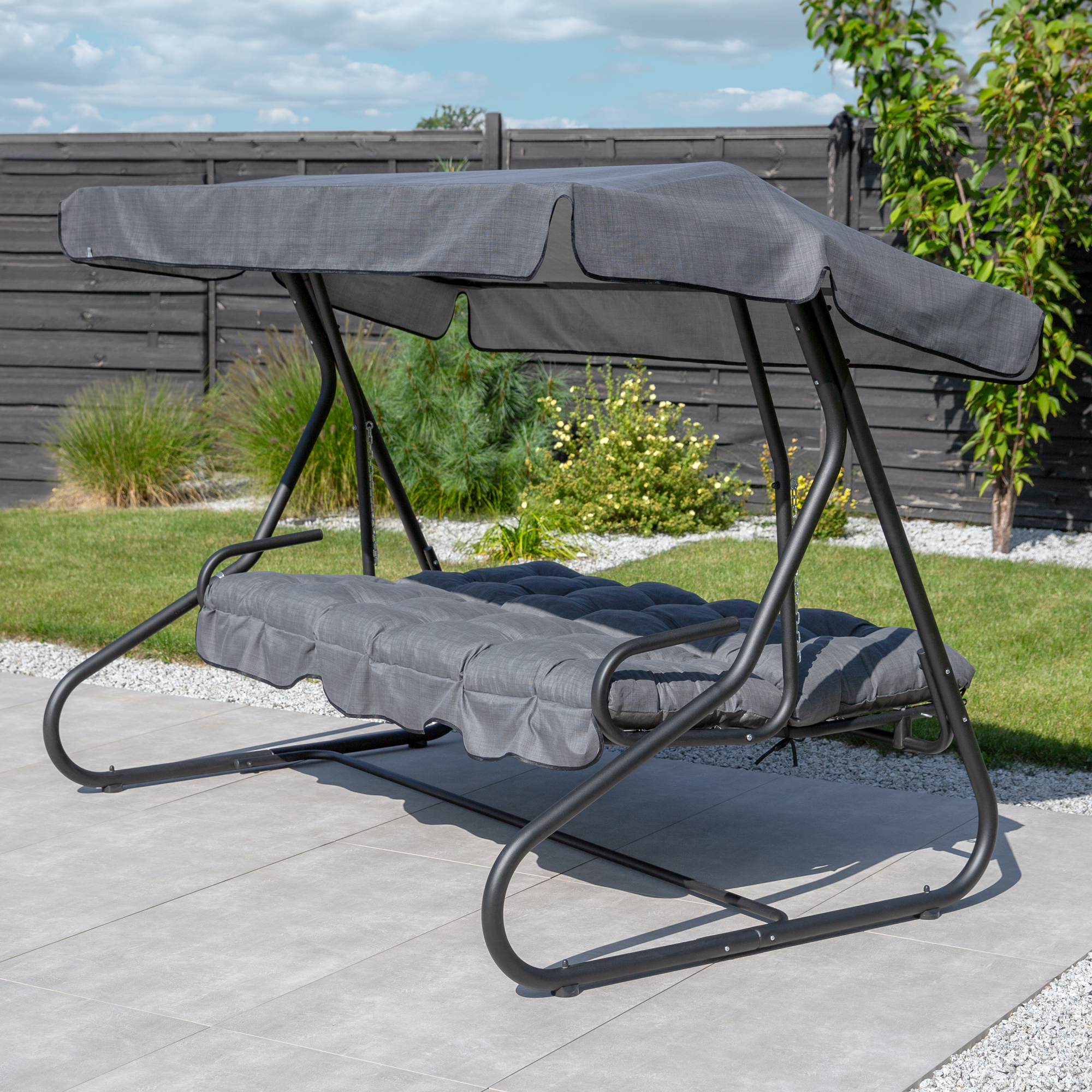 Hollywoodschaukel mit Dach  Milano Black Edition H024-07IB PATIO