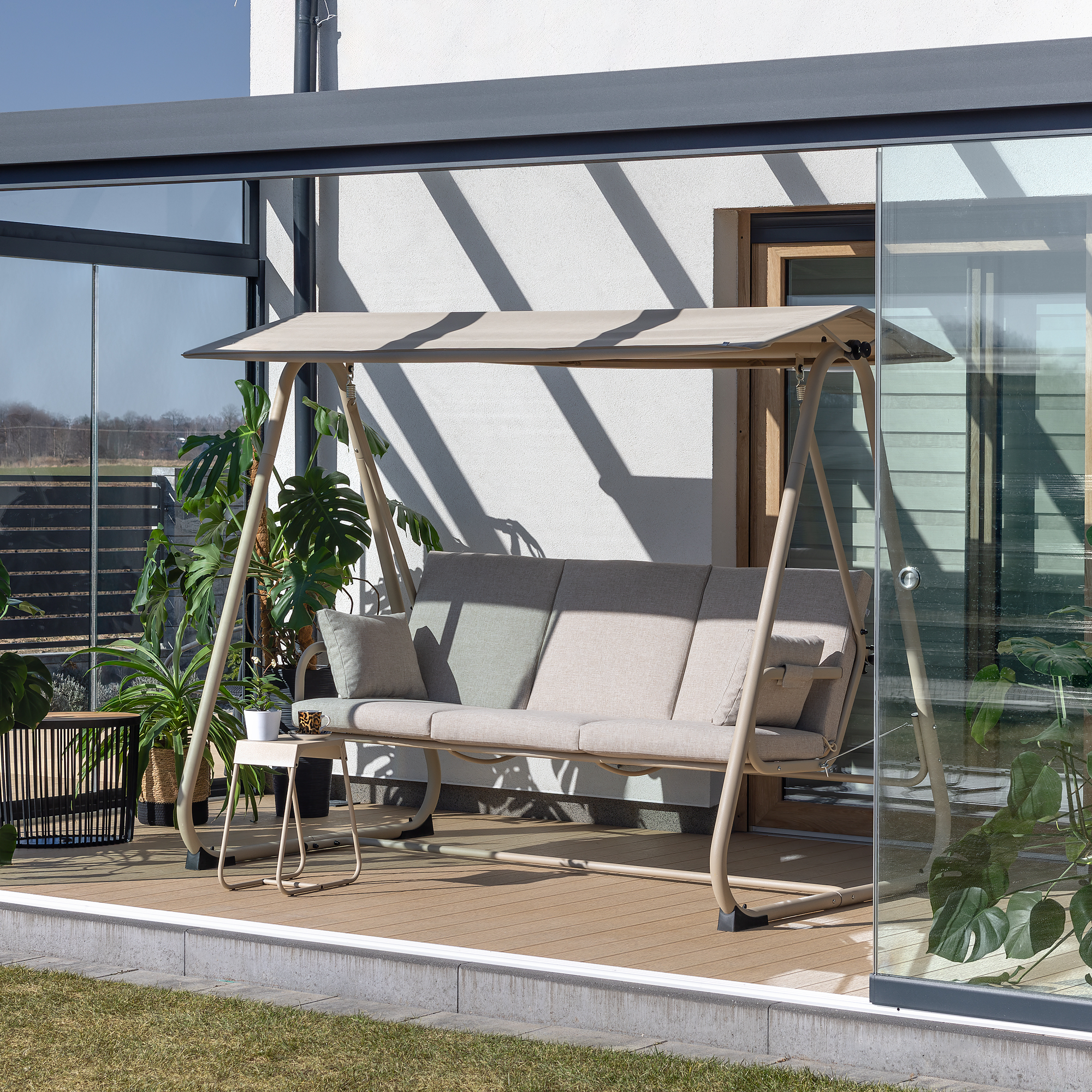 Hollywoodschaukel mit Sonnendach und Tisch Tivoli D048-05FB PATIO