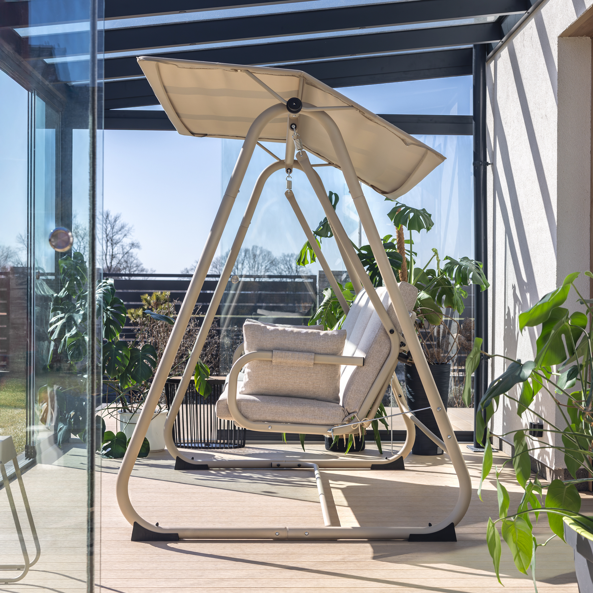 Hollywoodschaukel mit Sonnendach und Tisch Tivoli D048-05FB PATIO