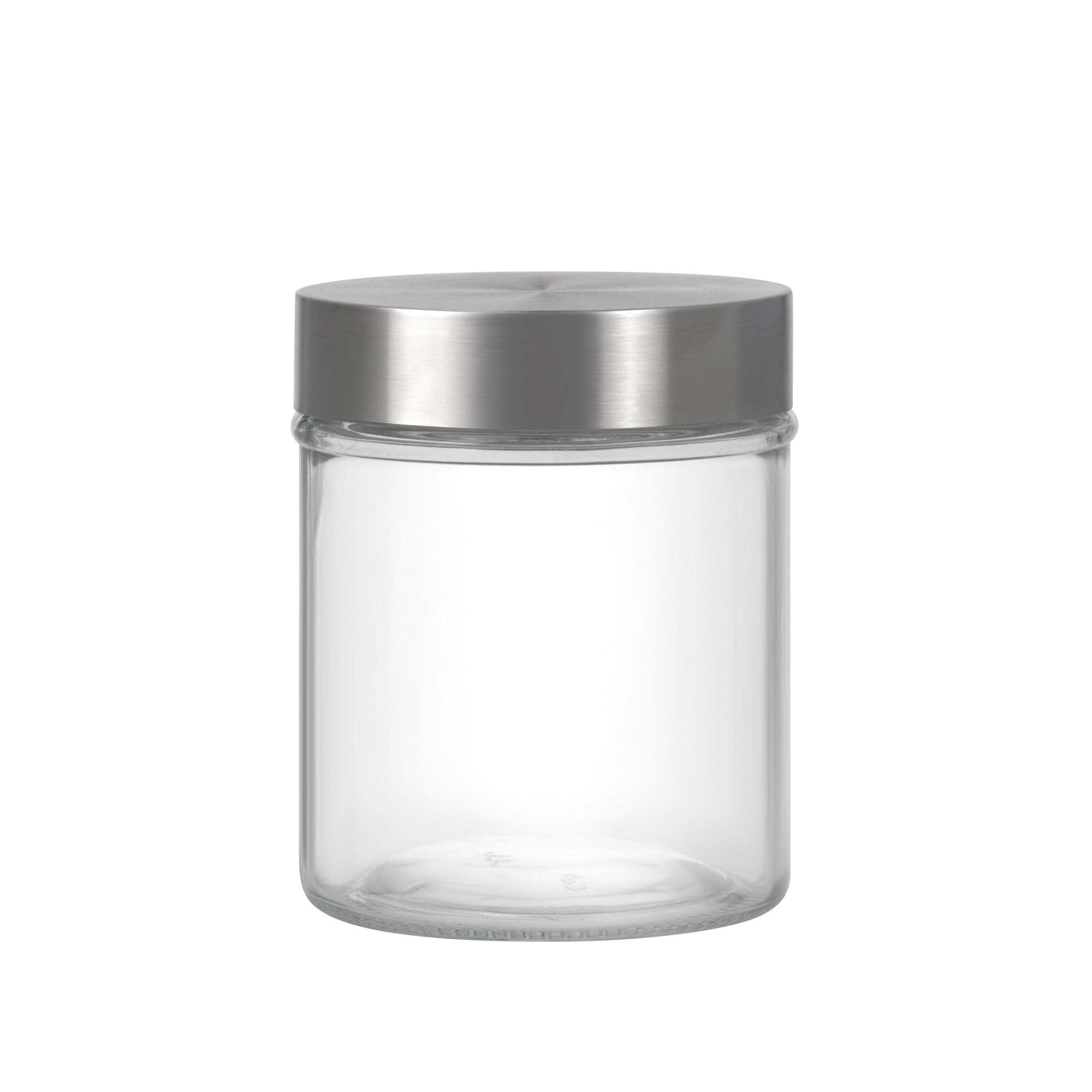 Kulatá skleněná kuchyňská nádobka Milos Silver 700 ml DOMOTTI