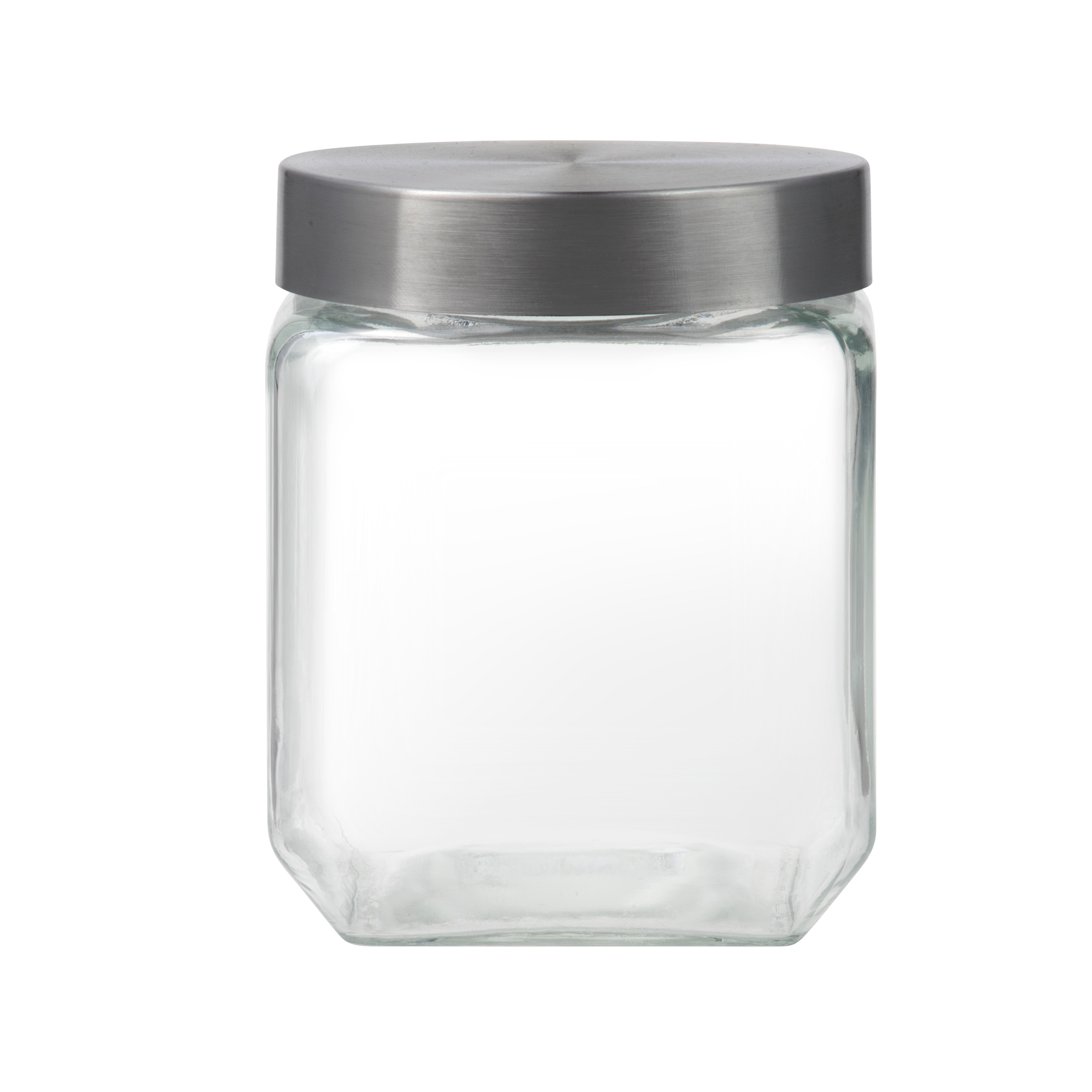 Vorratsglas quadratisch Milos 1,3 l Silber DOMOTTI