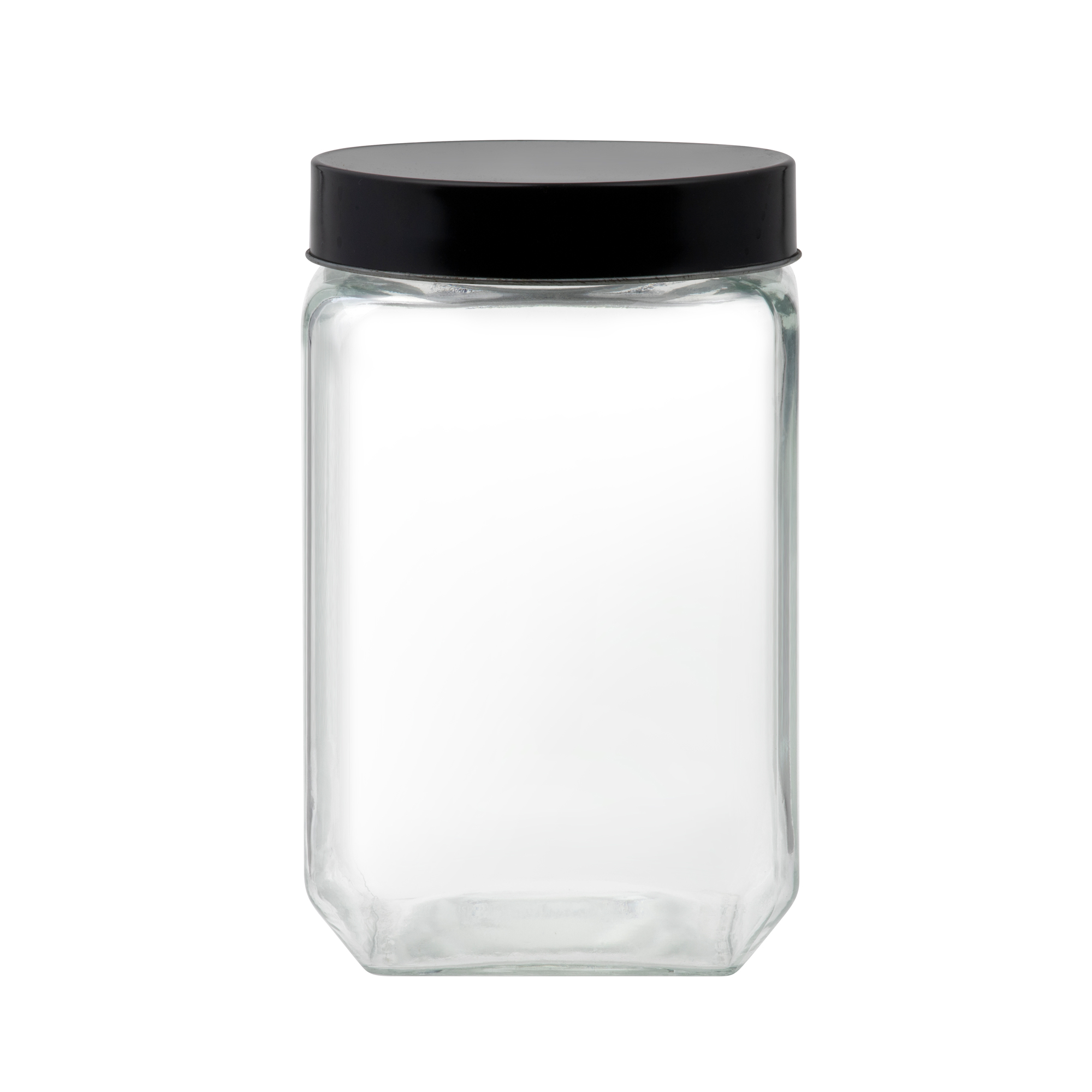 Vorratsglas quadratisch Milos 1,8 l Schwarz DOMOTTI