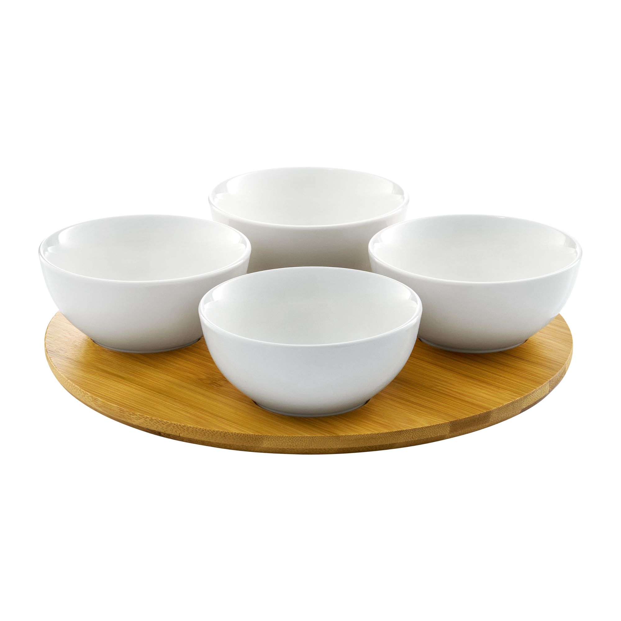 Set di 4 ciotole tonde con base in bambù Natural Round AMBITION
