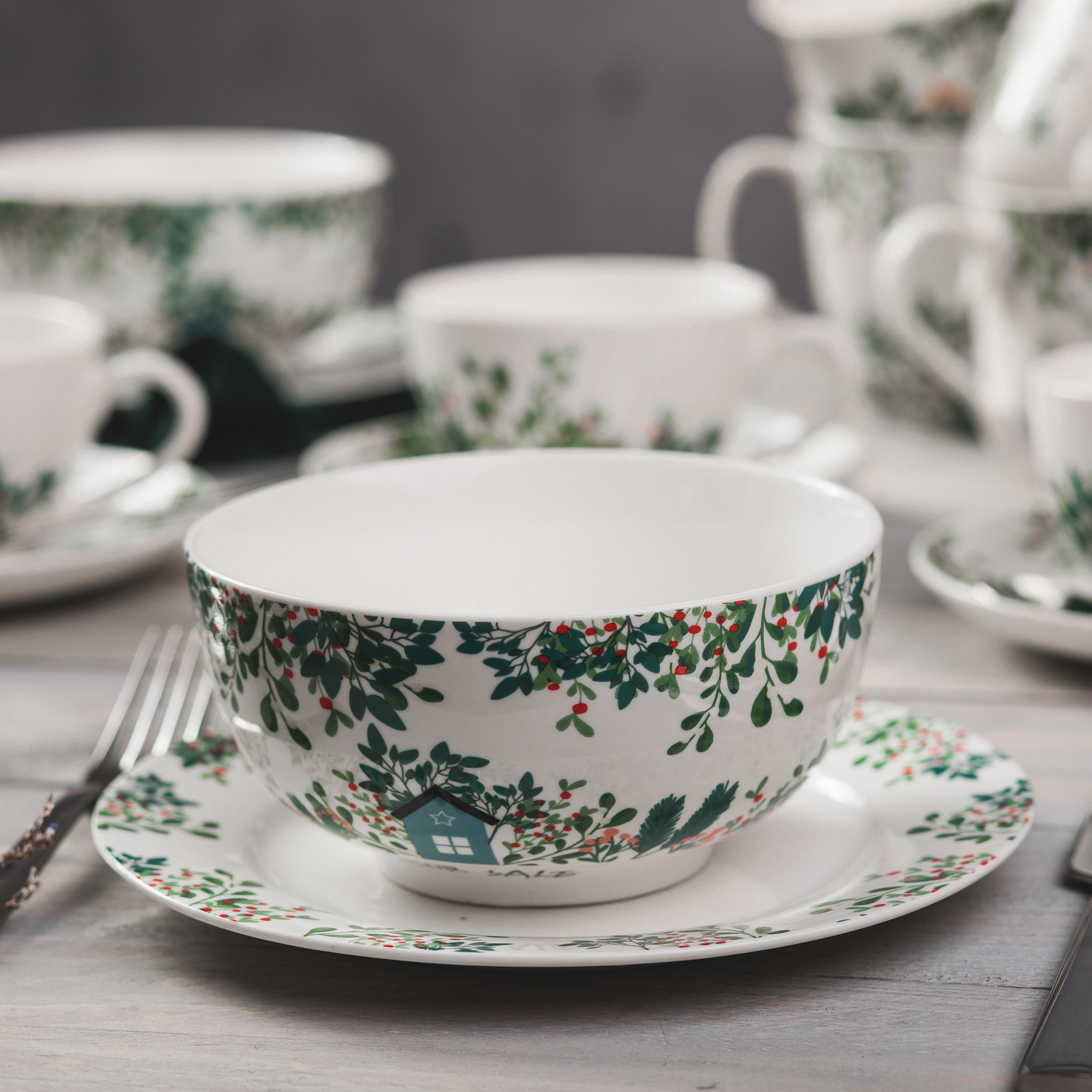 Porcelánový dezertní talíř Greenery 19 cm AMBITION