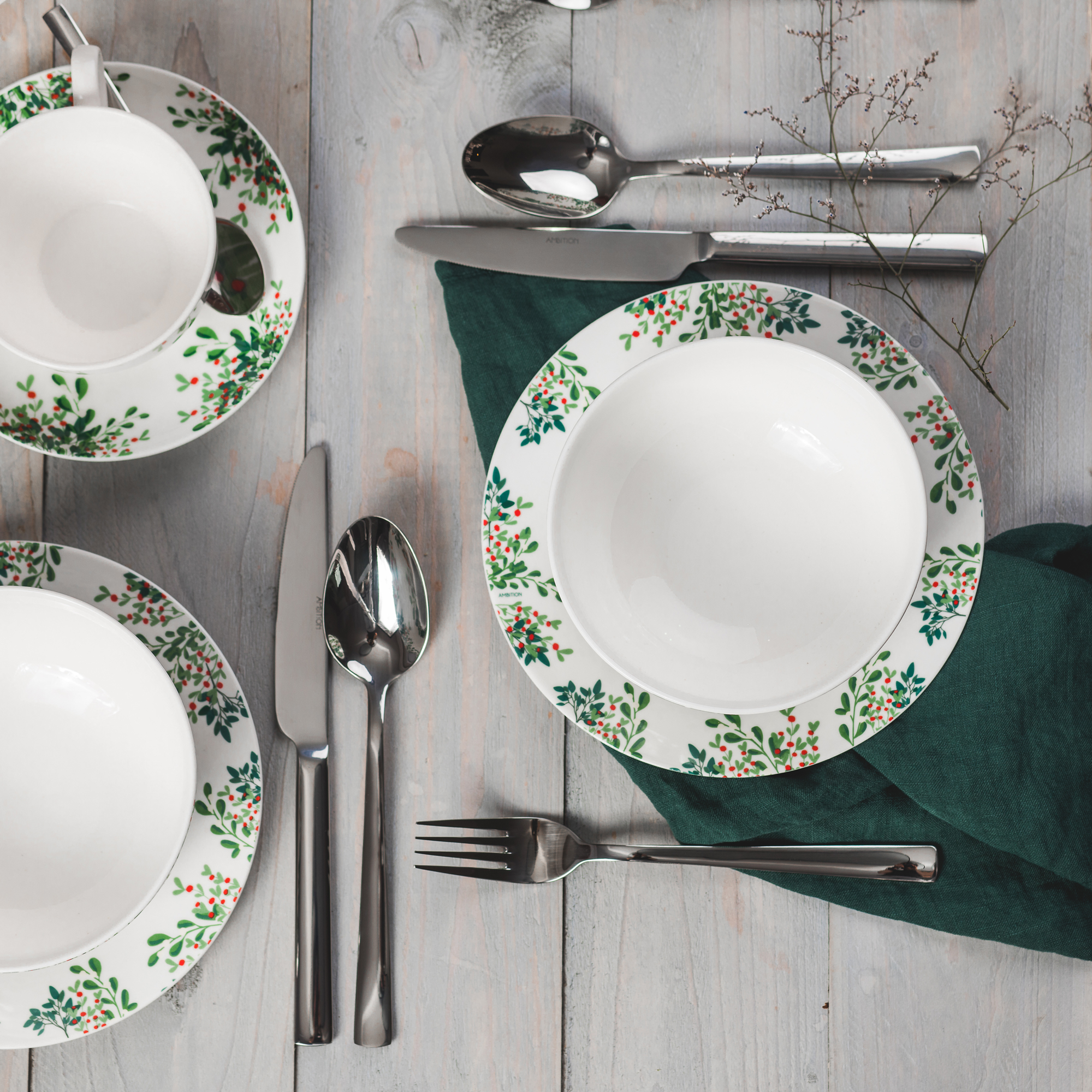Porcelánový dezertní talíř Greenery 19 cm AMBITION