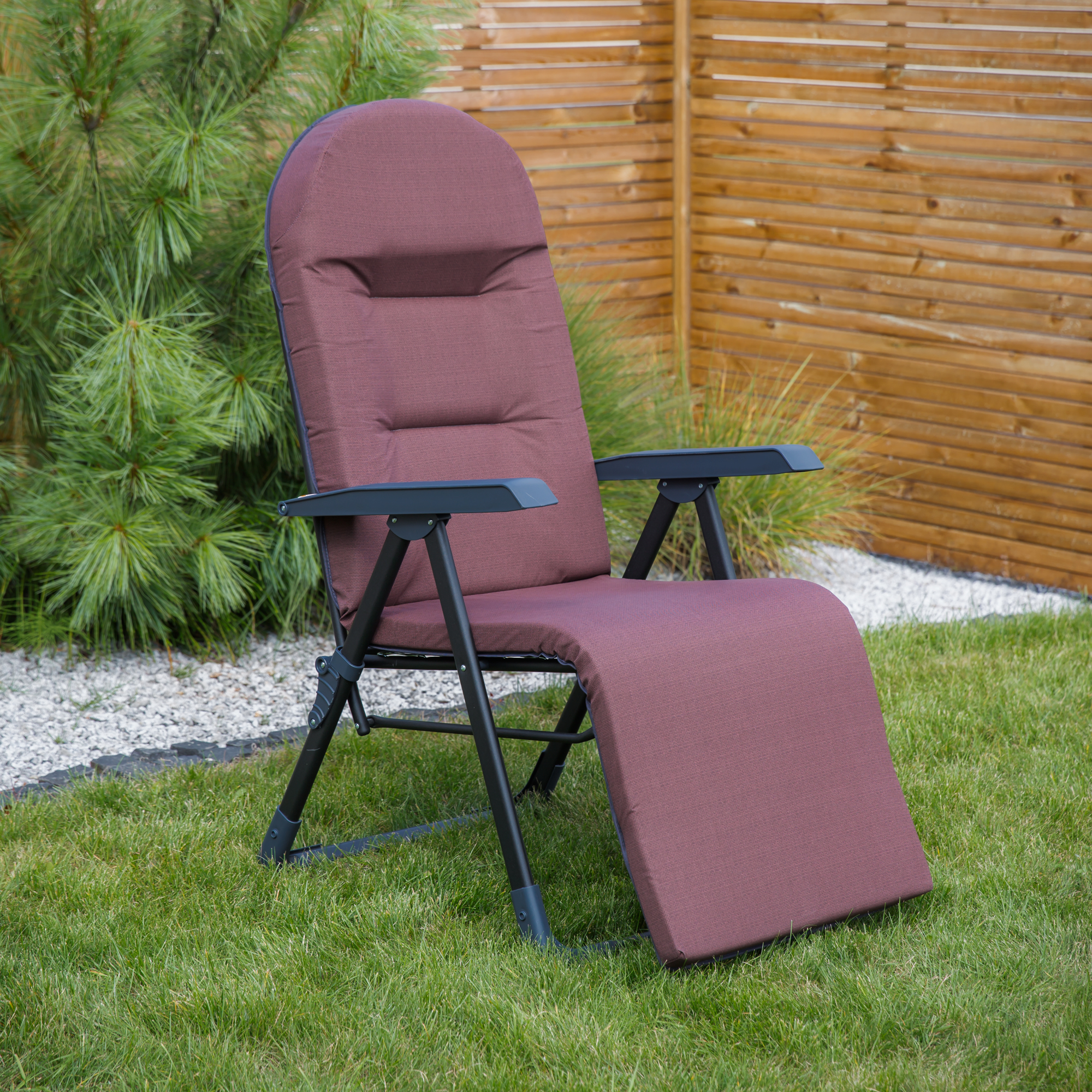 Polohovací zahradní křeslo s podnožkou Galaxy Plus Black Edition H047-04PB PATIO