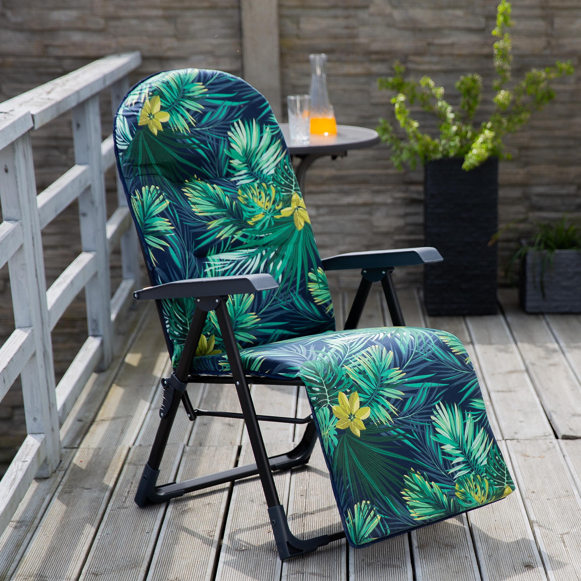 Polohovací zahradní křeslo s podnožkou Galaxy Plus Black Edition G051-02IB PATIO