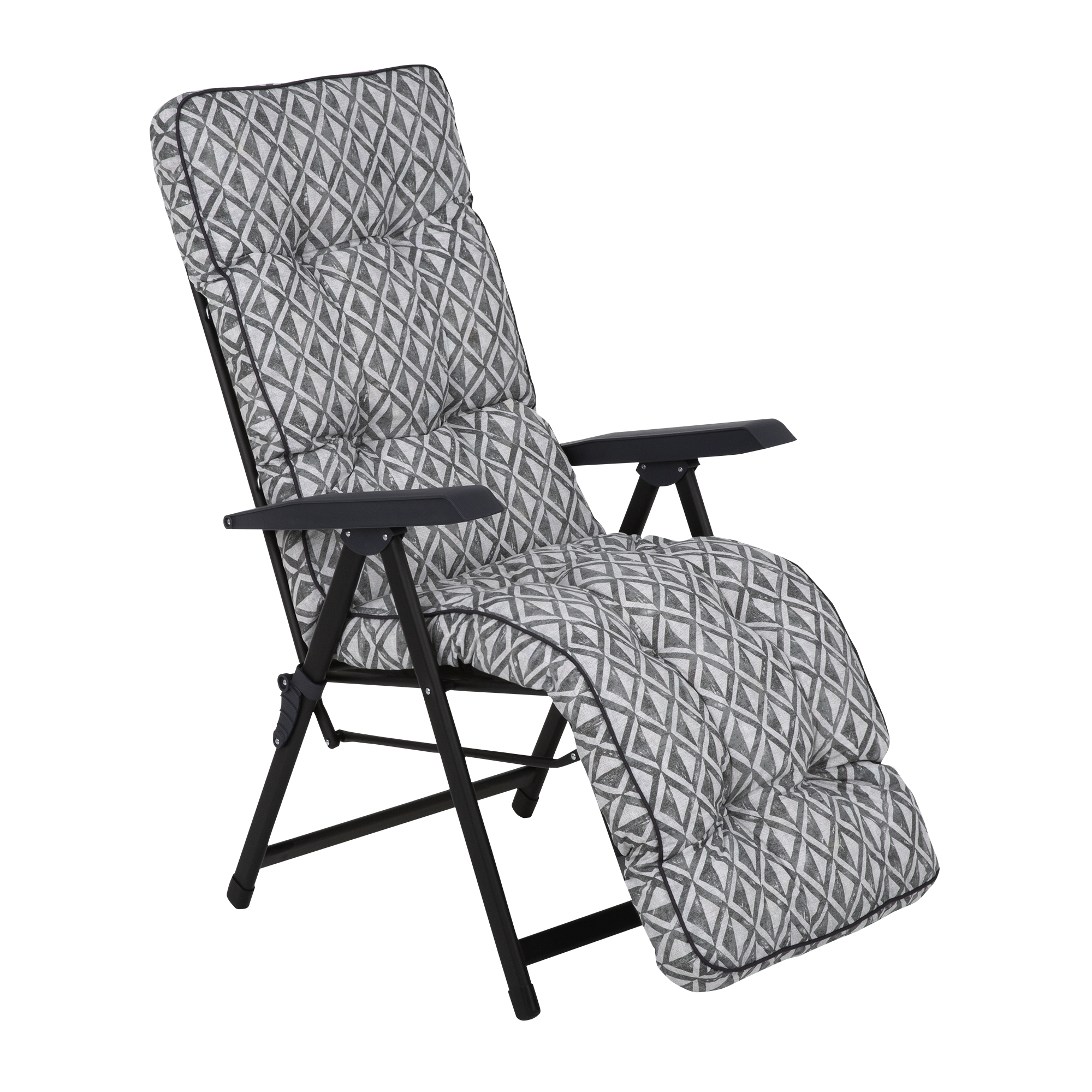 Polohovacie záhradné kreslo s podnožkou Lena Plus Black Edition H039-06PB PATIO