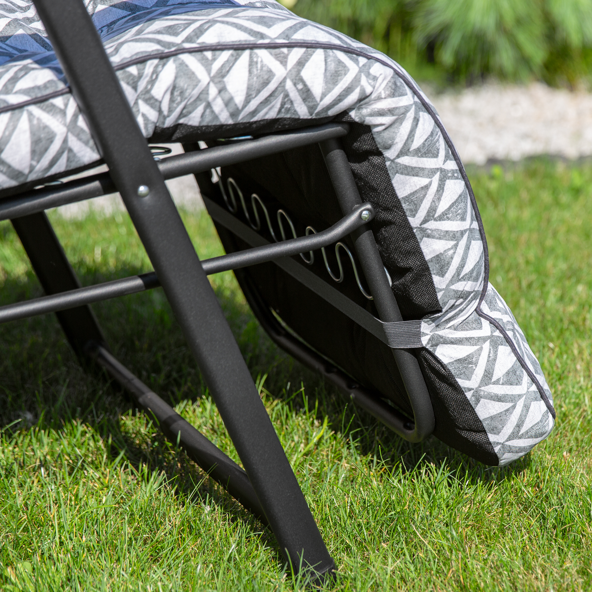 Polohovací zahradní křeslo s podnožkou Lena Plus Black Edition H039-06PB PATIO