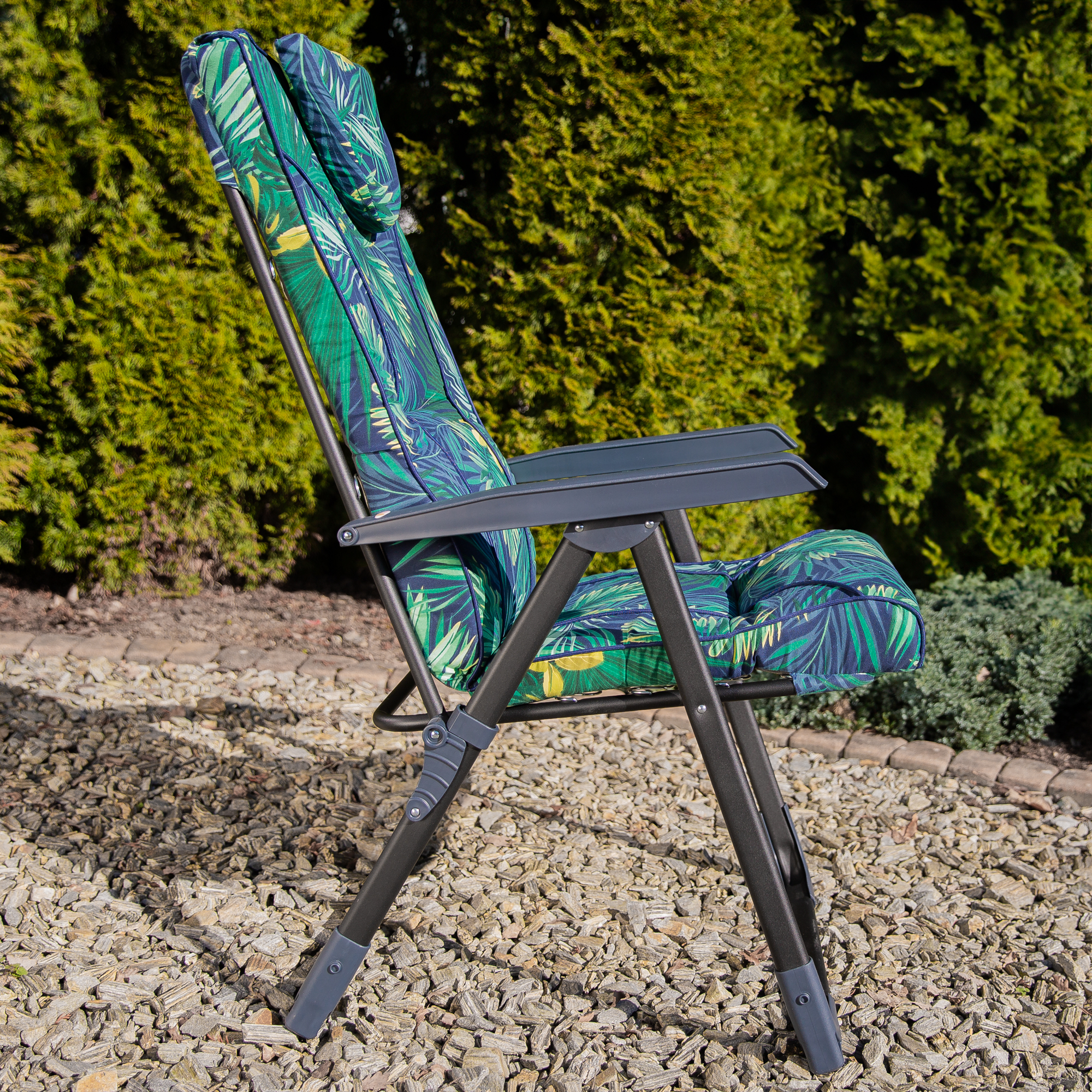 Polohovací zahradní křeslo Mijas Black Edition D002-07PB / G051-02IB PATIO