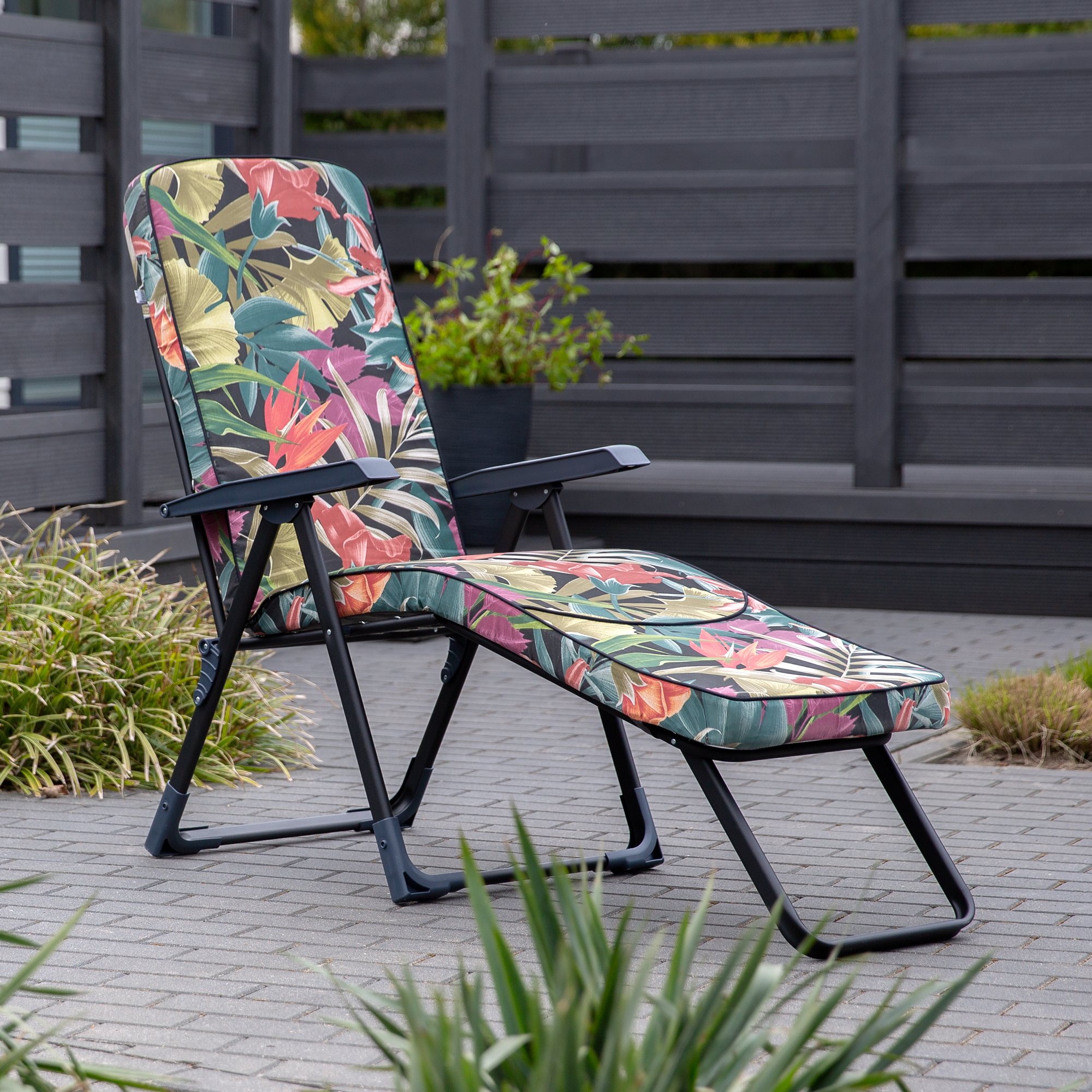 Lettino sedia a sdraio Modena quadrato Black Edition G052-23IB PATIO