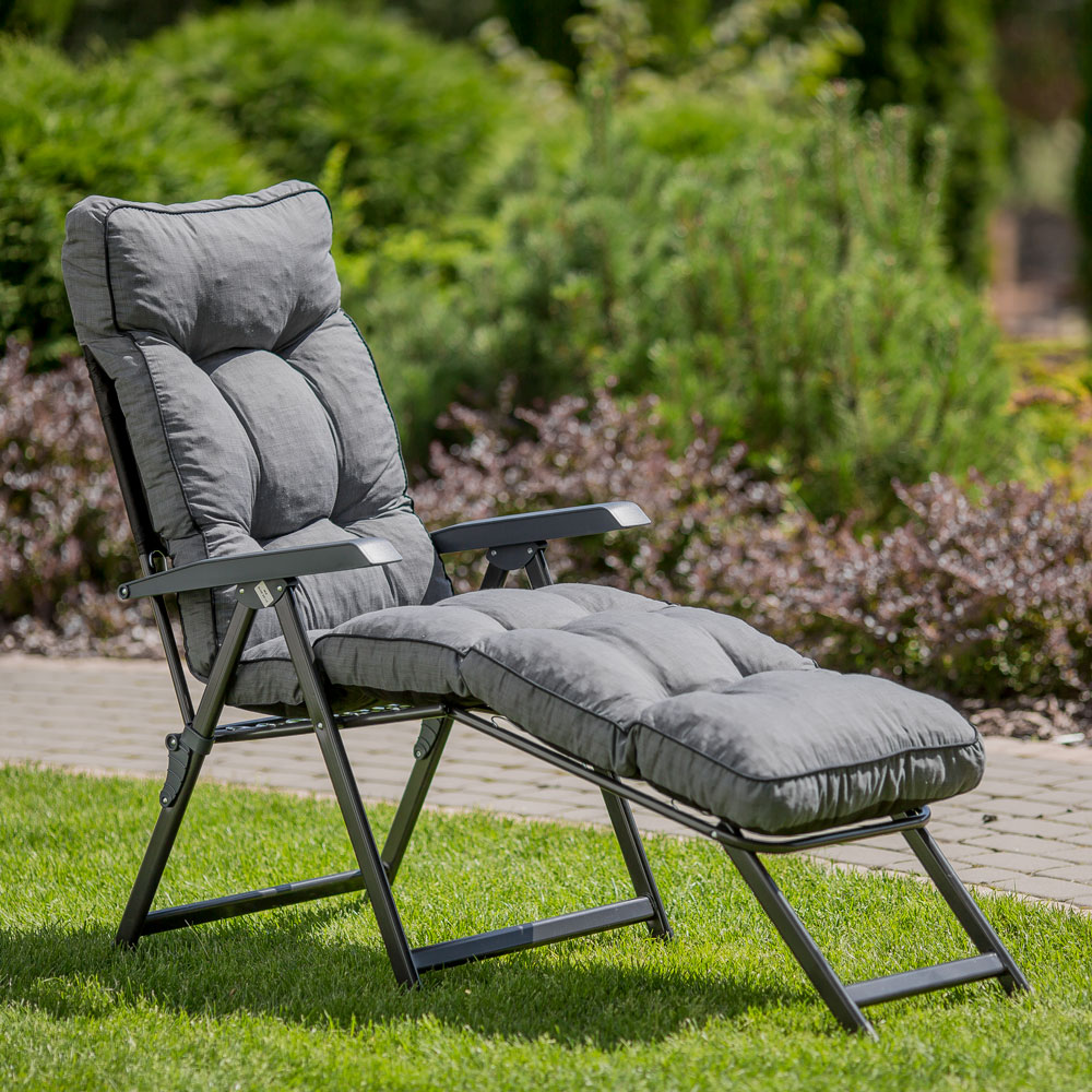 Șezlong de grădină cu suport de picioare Lena Lounger H024-07PB PATIO