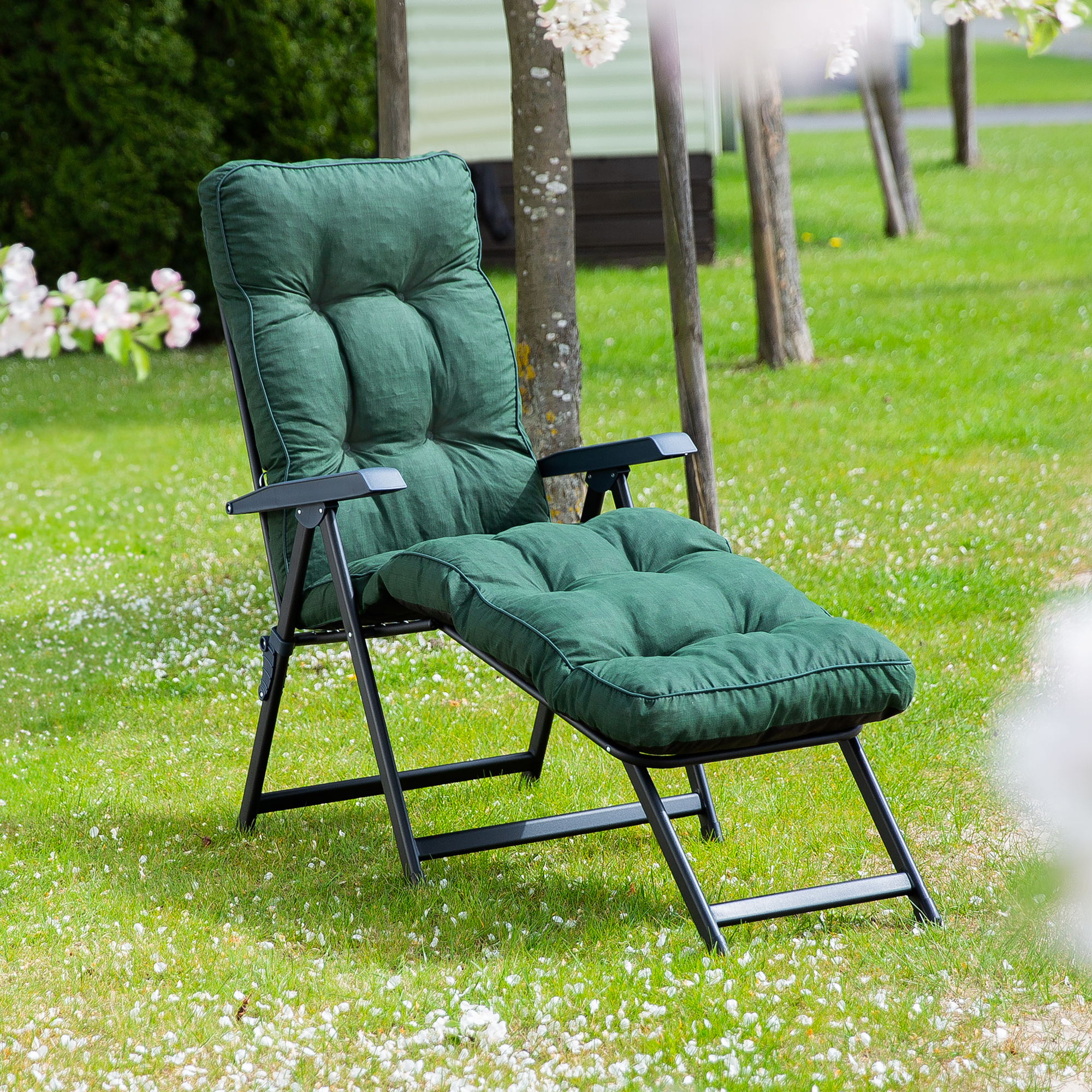 Polohovací zahradní lehátko Lena Lounger Black Edition H024-32IB PATIO