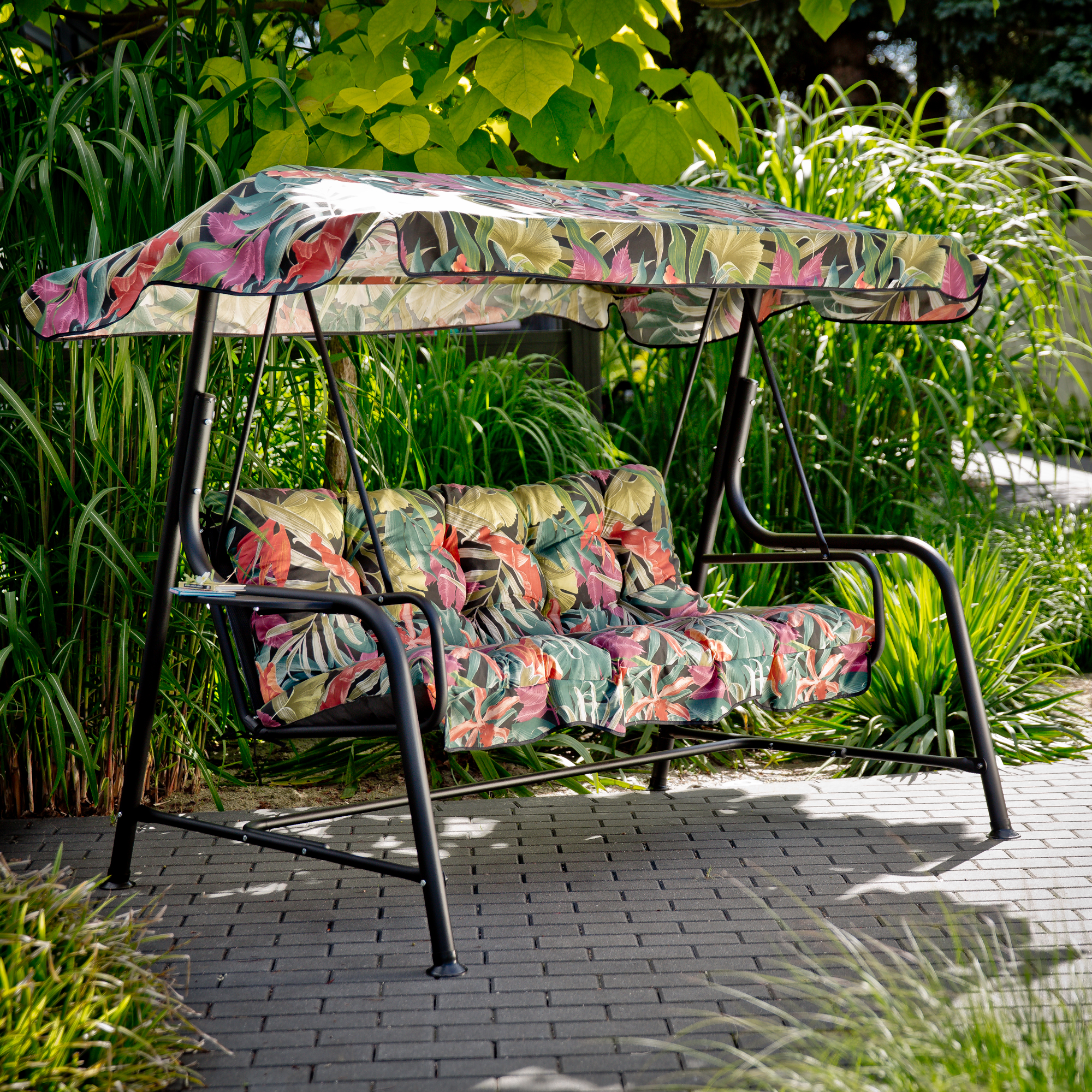 Zahradní houpačka Hawaii Black Edition s bočními stolky G052-23IB PATIO