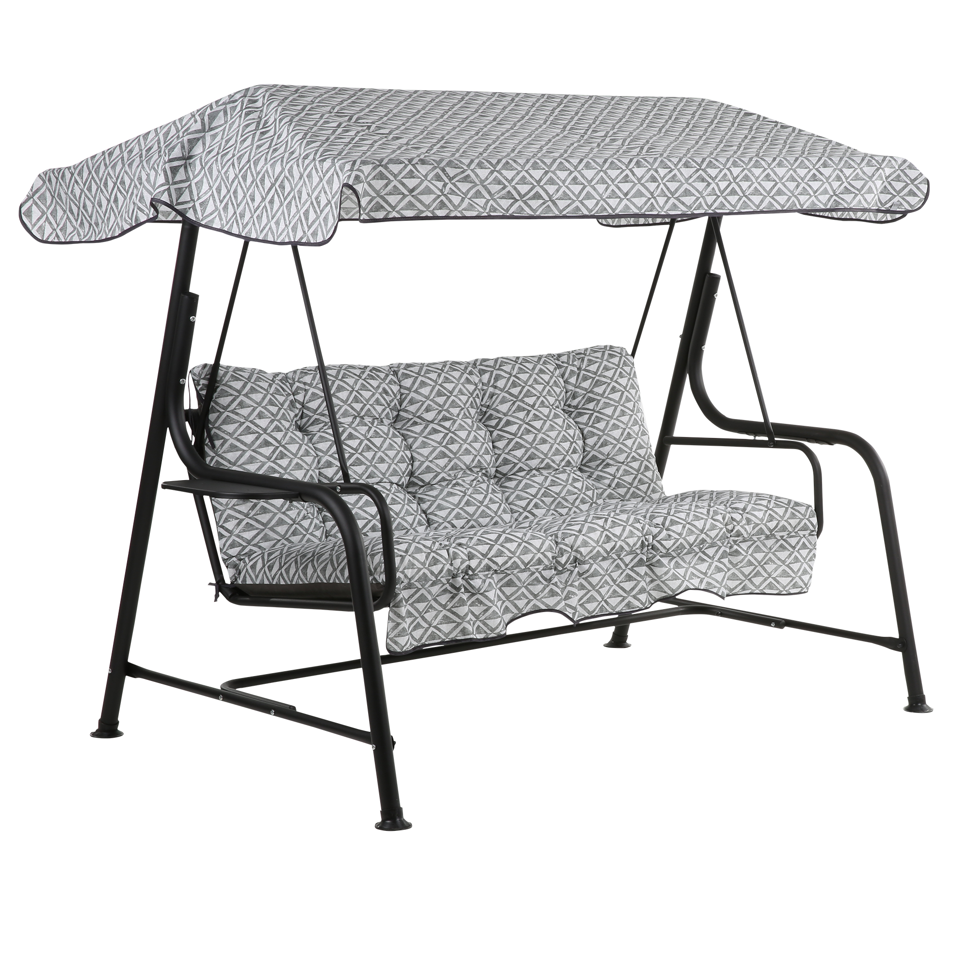 Zahradní houpačka Hawaii Black Edition s bočními stolky H039-06PB PATIO