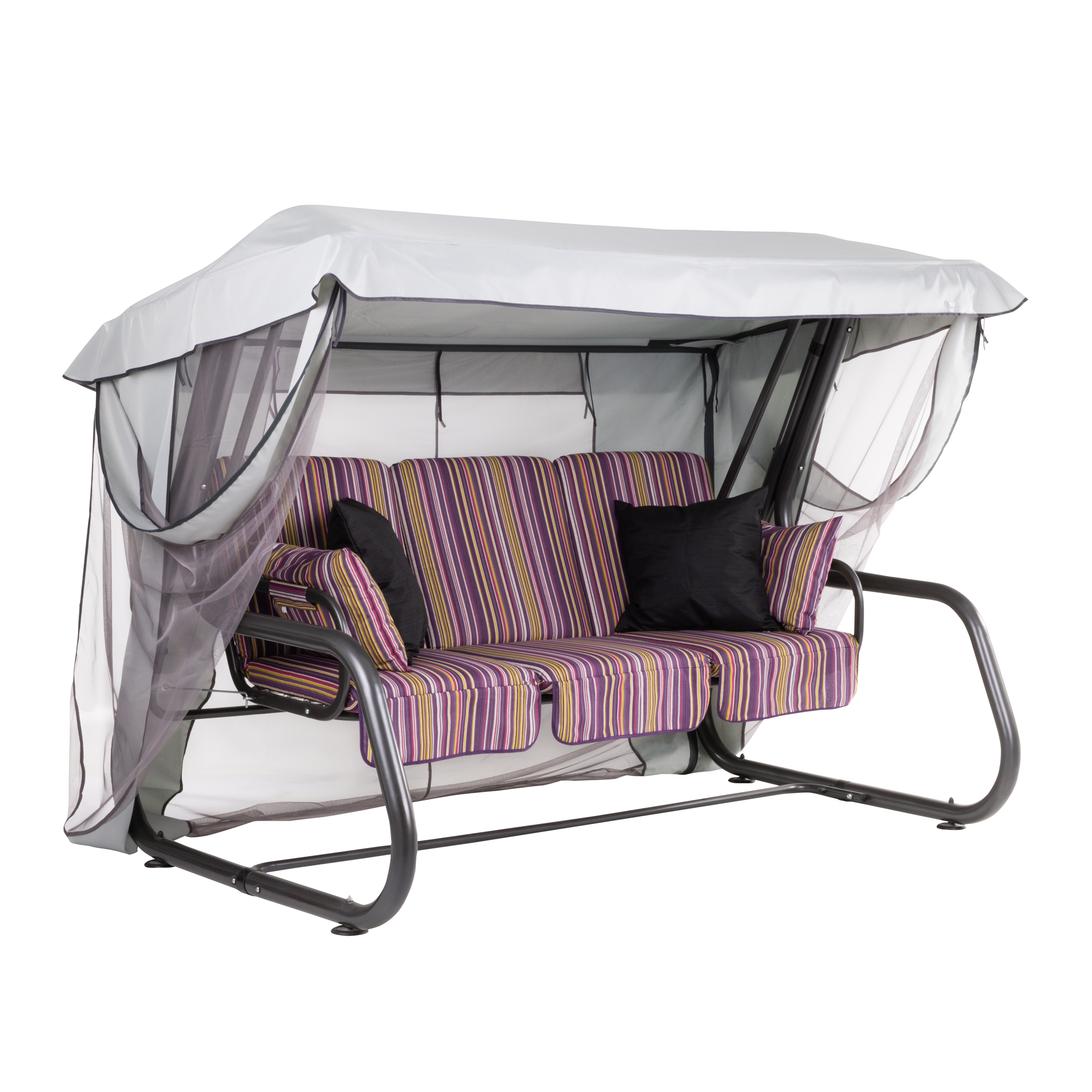 Záhradná hojdačka Venezia s moskytiérou a vankúšikmi C013-04BB PATIO