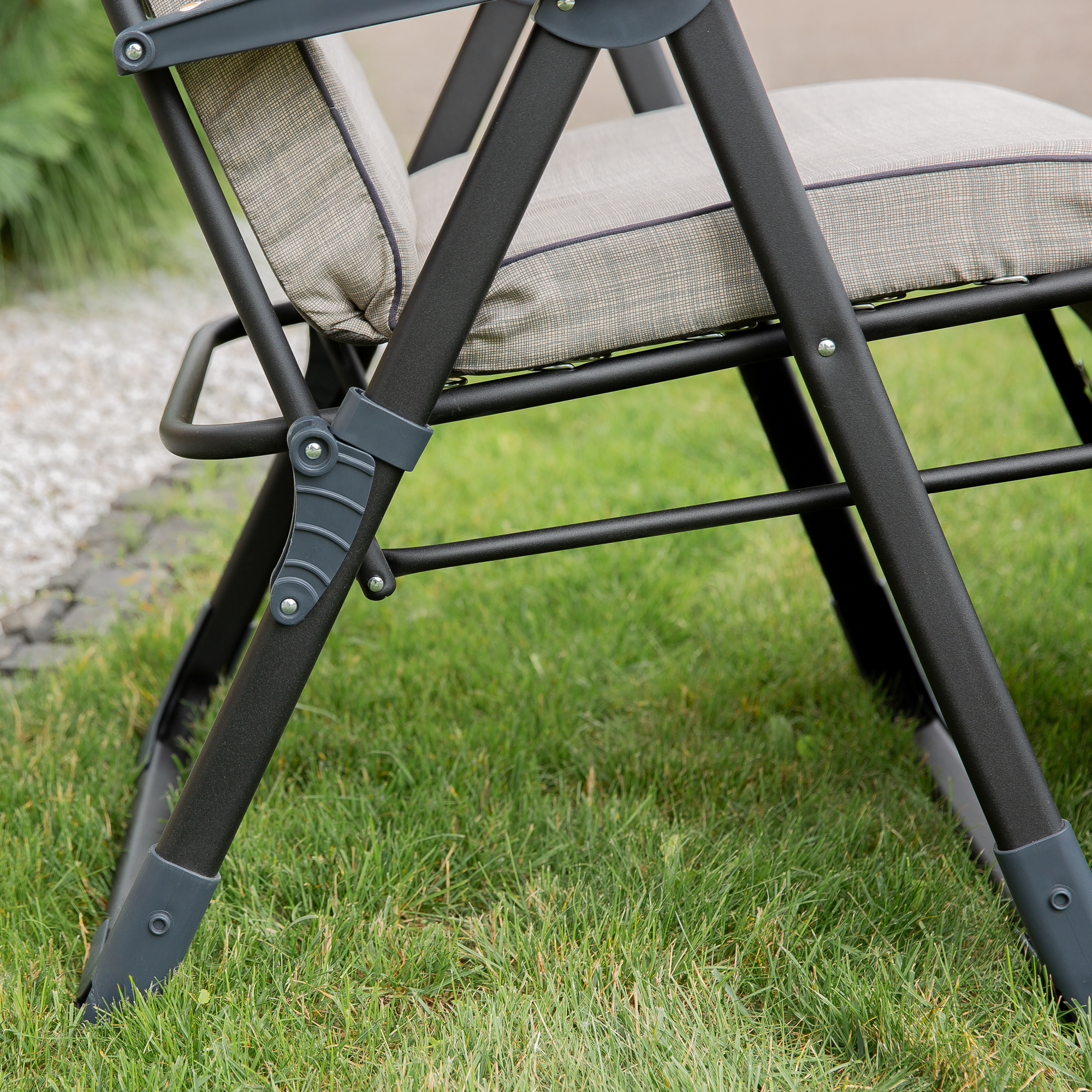 Polohovací zahradní křeslo s podnožkou Modena Plus Square Black Edition H024-04IB PATIO