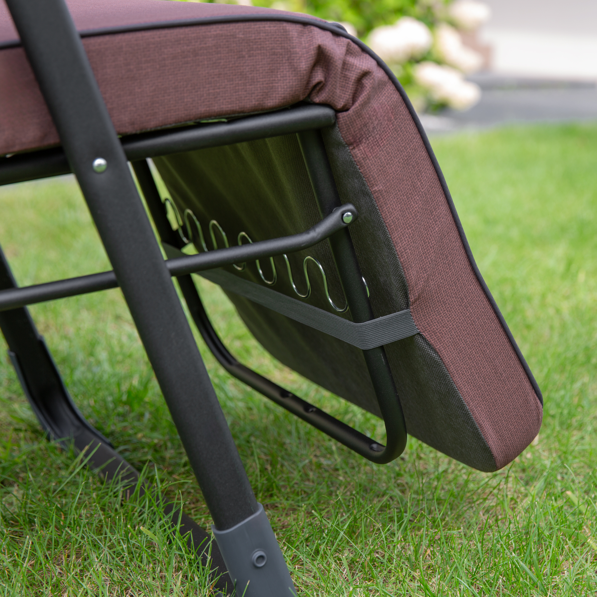 Polohovací zahradní křeslo s podnožkou Modena Plus Square Black Edition H047-04PB PATIO