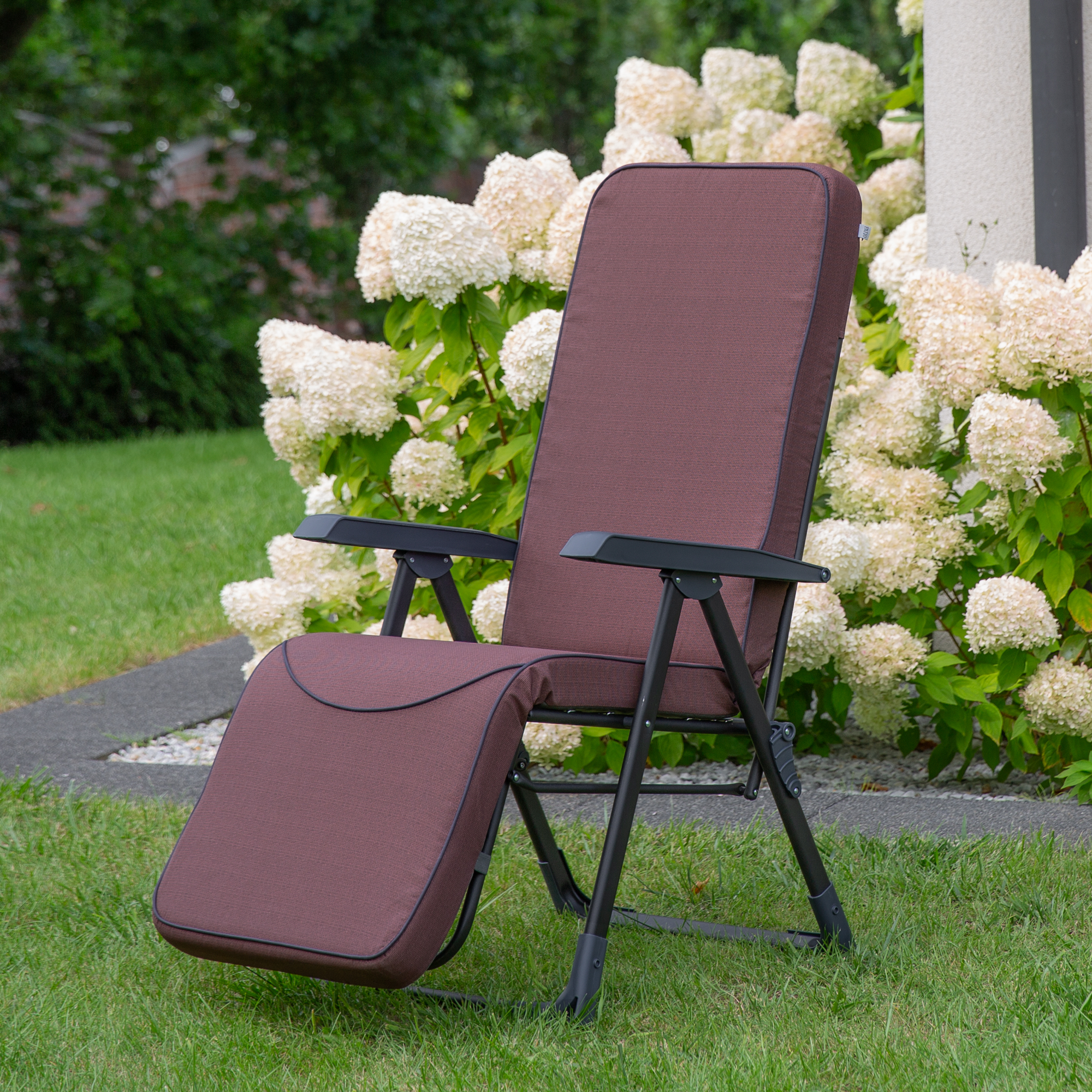 Polohovací zahradní křeslo s podnožkou Modena Plus Square Black Edition H047-04PB PATIO
