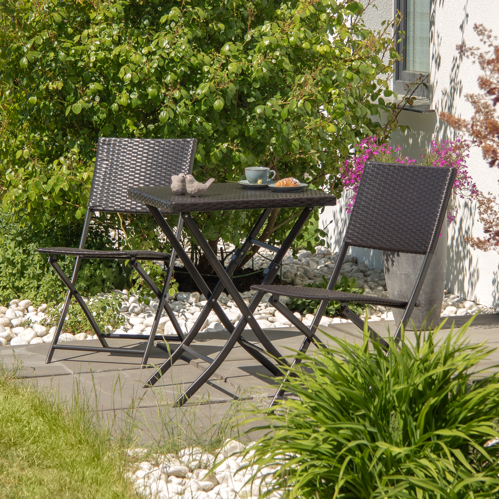 Souprava hnědého nábytku z technorattanu Orlean PATIO
