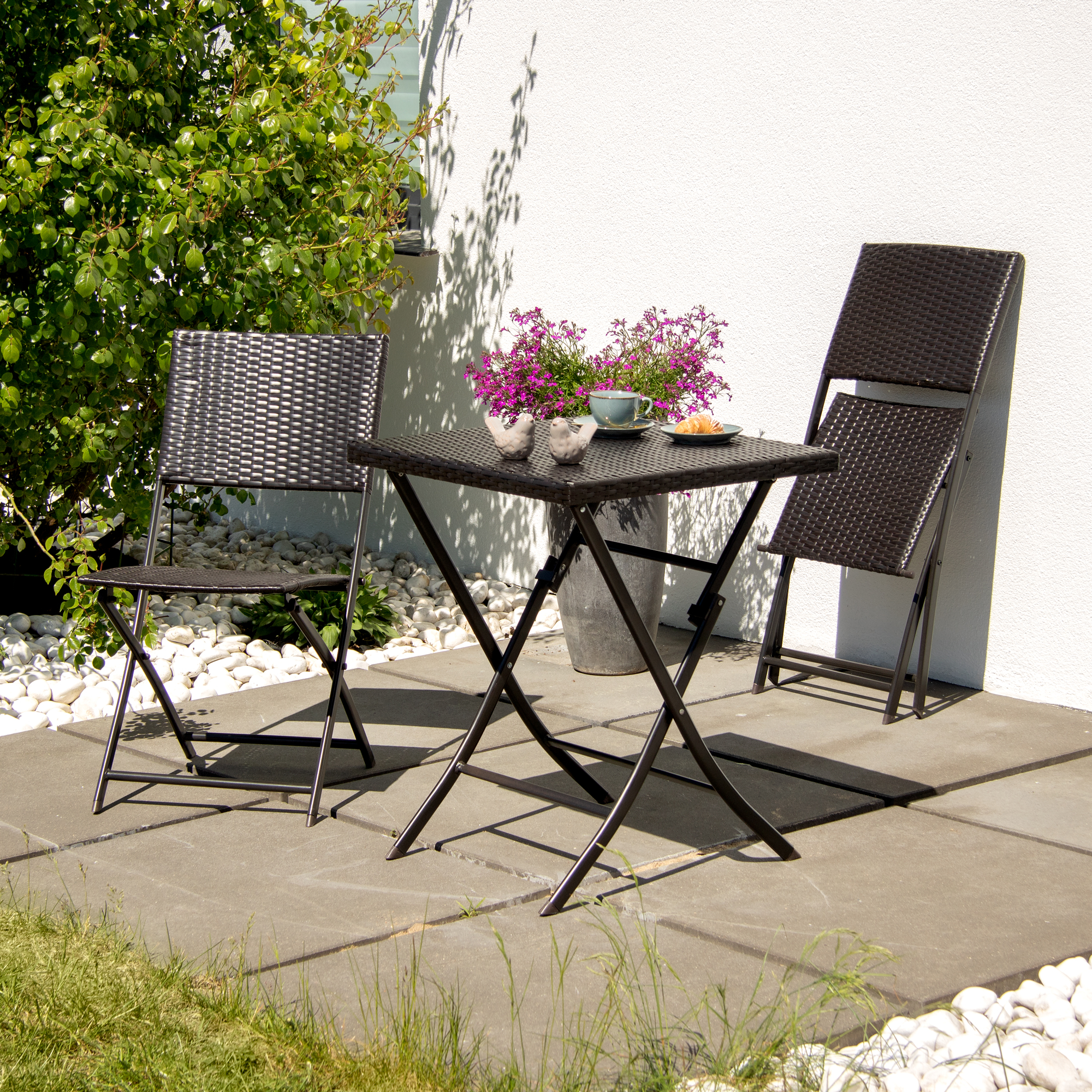 Gartenmöbelset aus Polyrattan Orlean schwarz PATIO