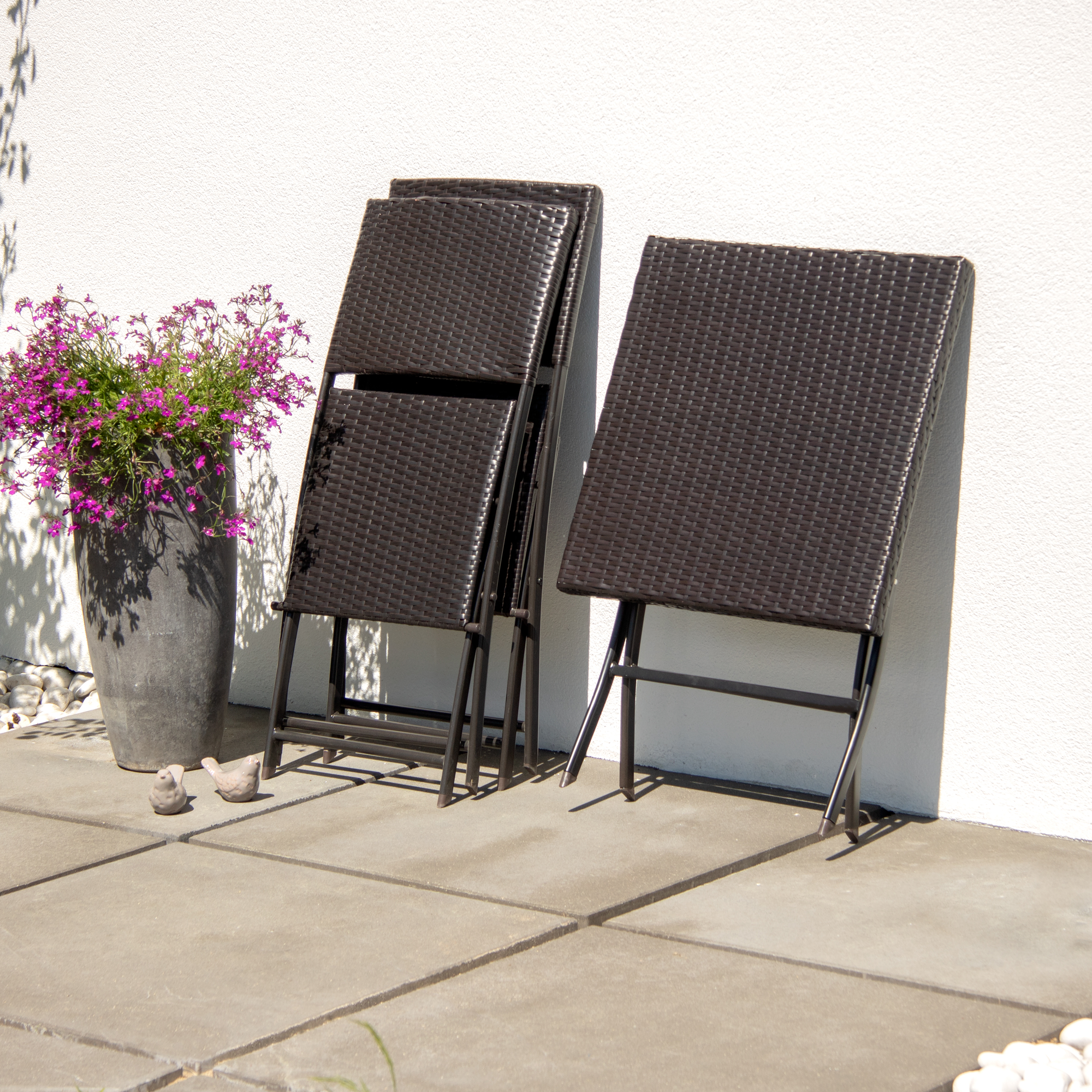 Souprava hnědého nábytku z technorattanu Orlean PATIO
